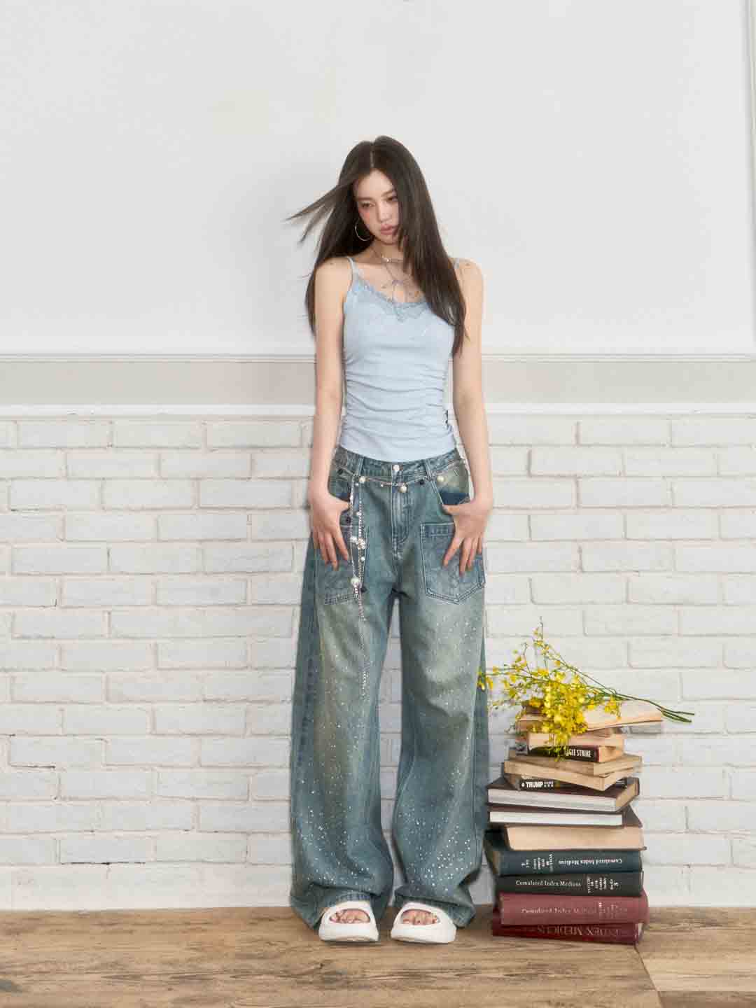 VIA PITTI VIABTP192&VIABTP193 Off shoulder top + vest set (seperate)