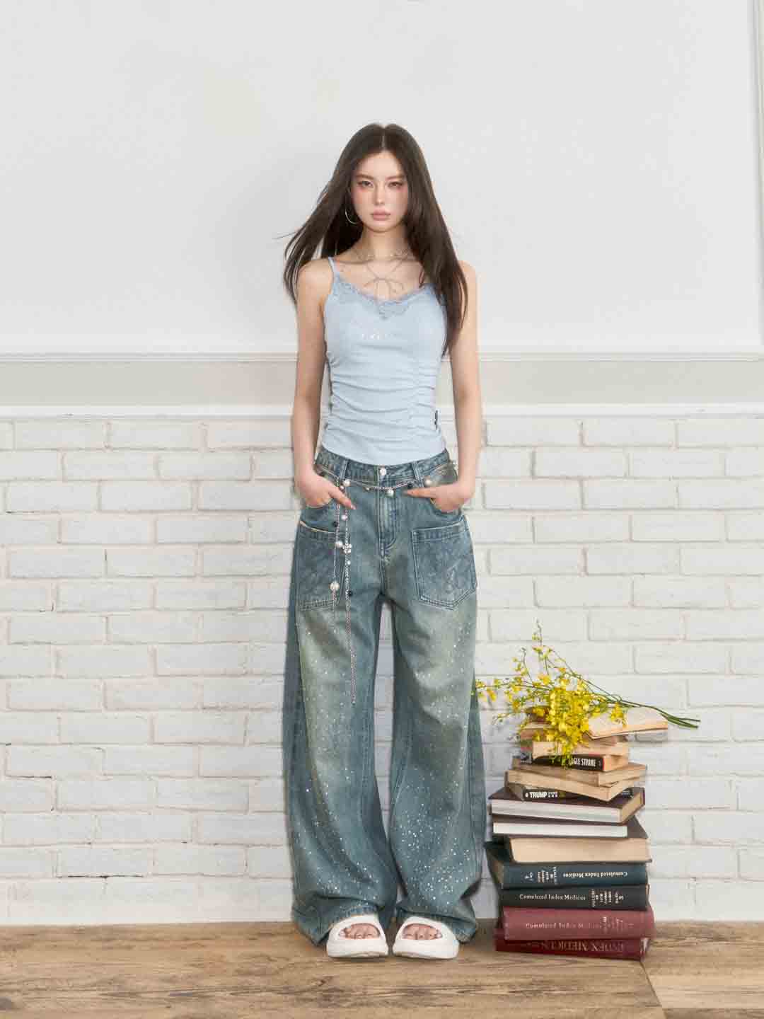 VIA PITTI VIABTP192&VIABTP193 Off shoulder top + vest set (seperate)