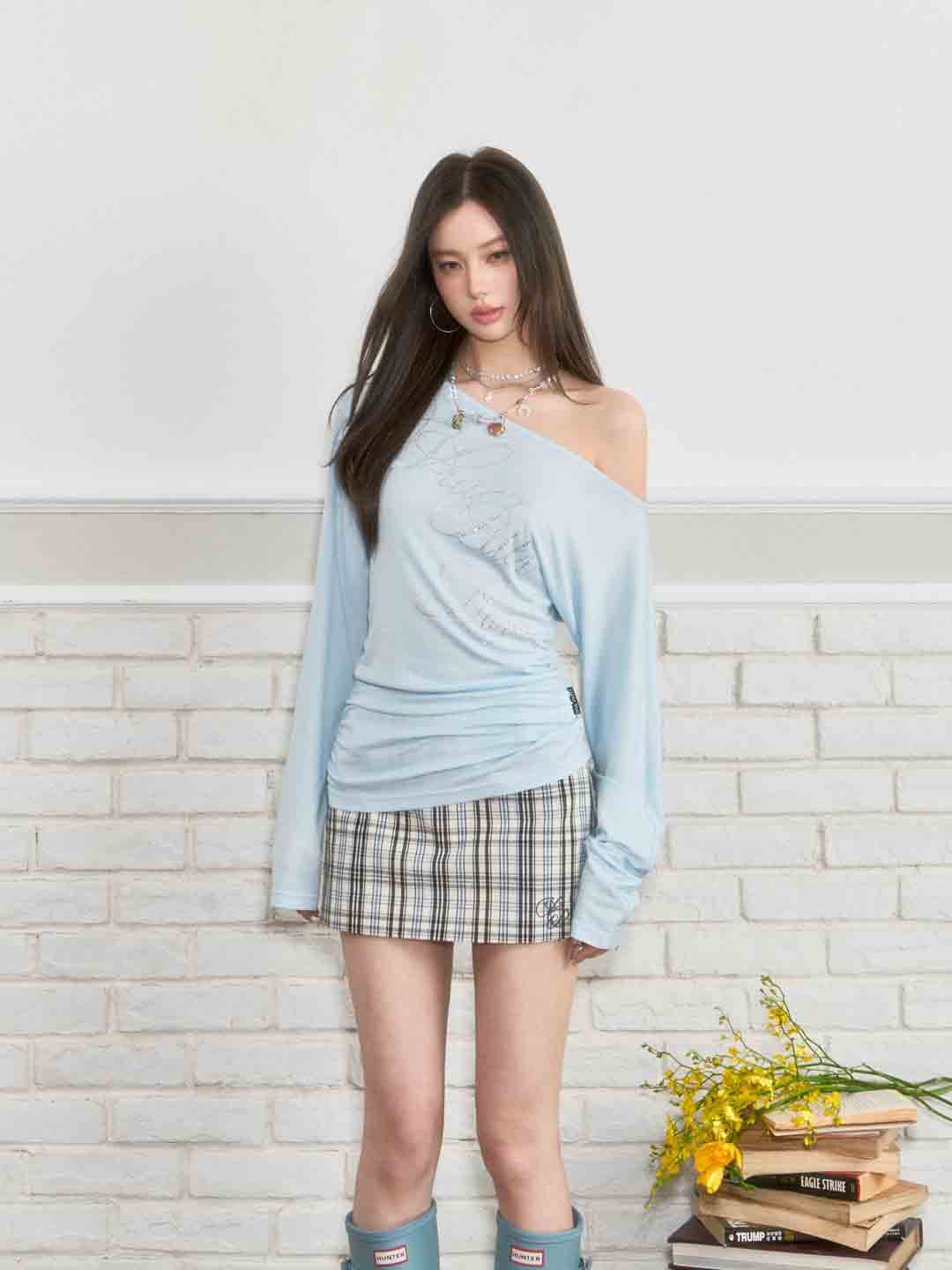 VIA PITTI VIABTP192&VIABTP193 Off shoulder top + vest set (seperate)