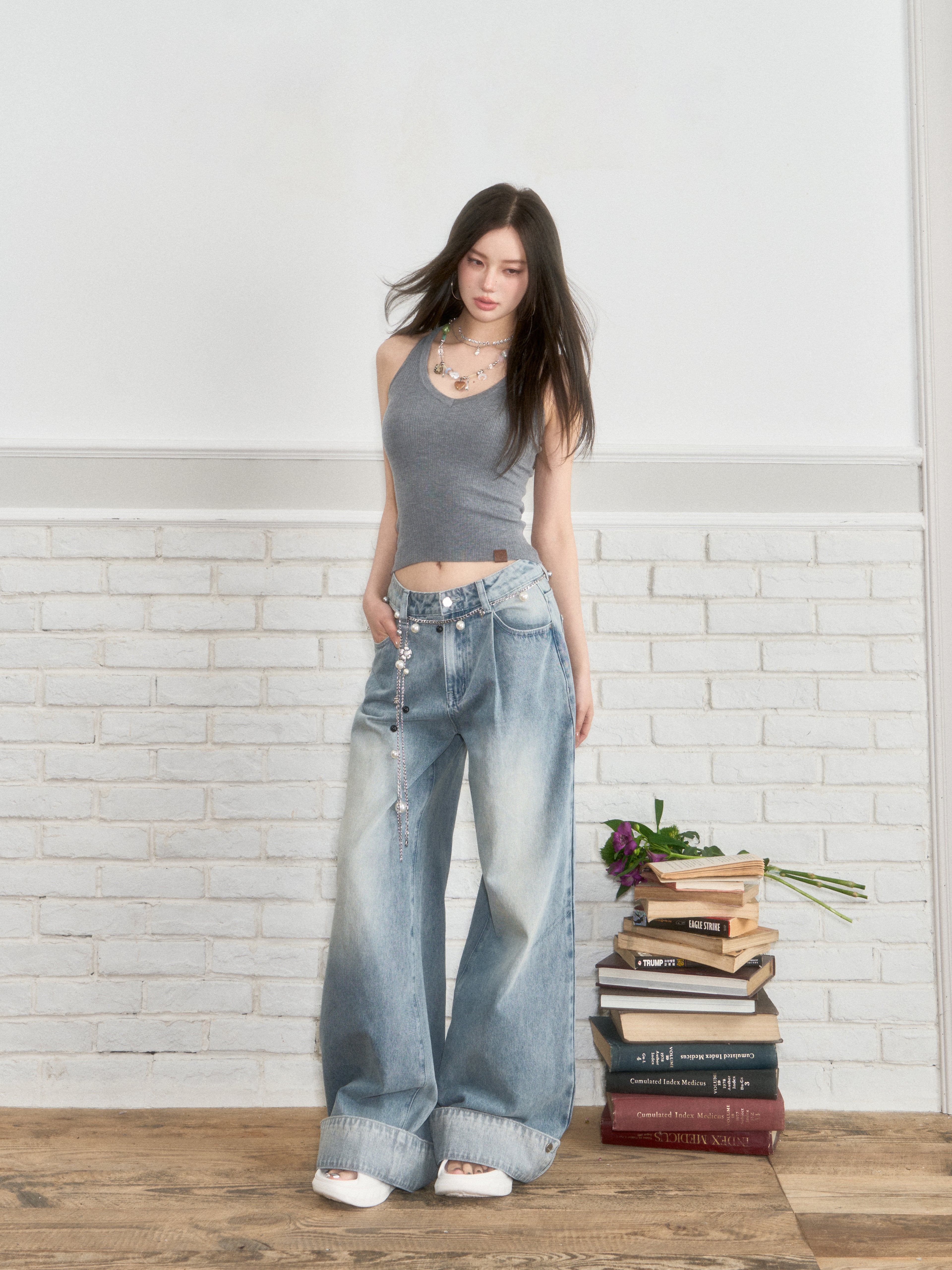 VIA PITTI VIABP232 Contrasting denim pants