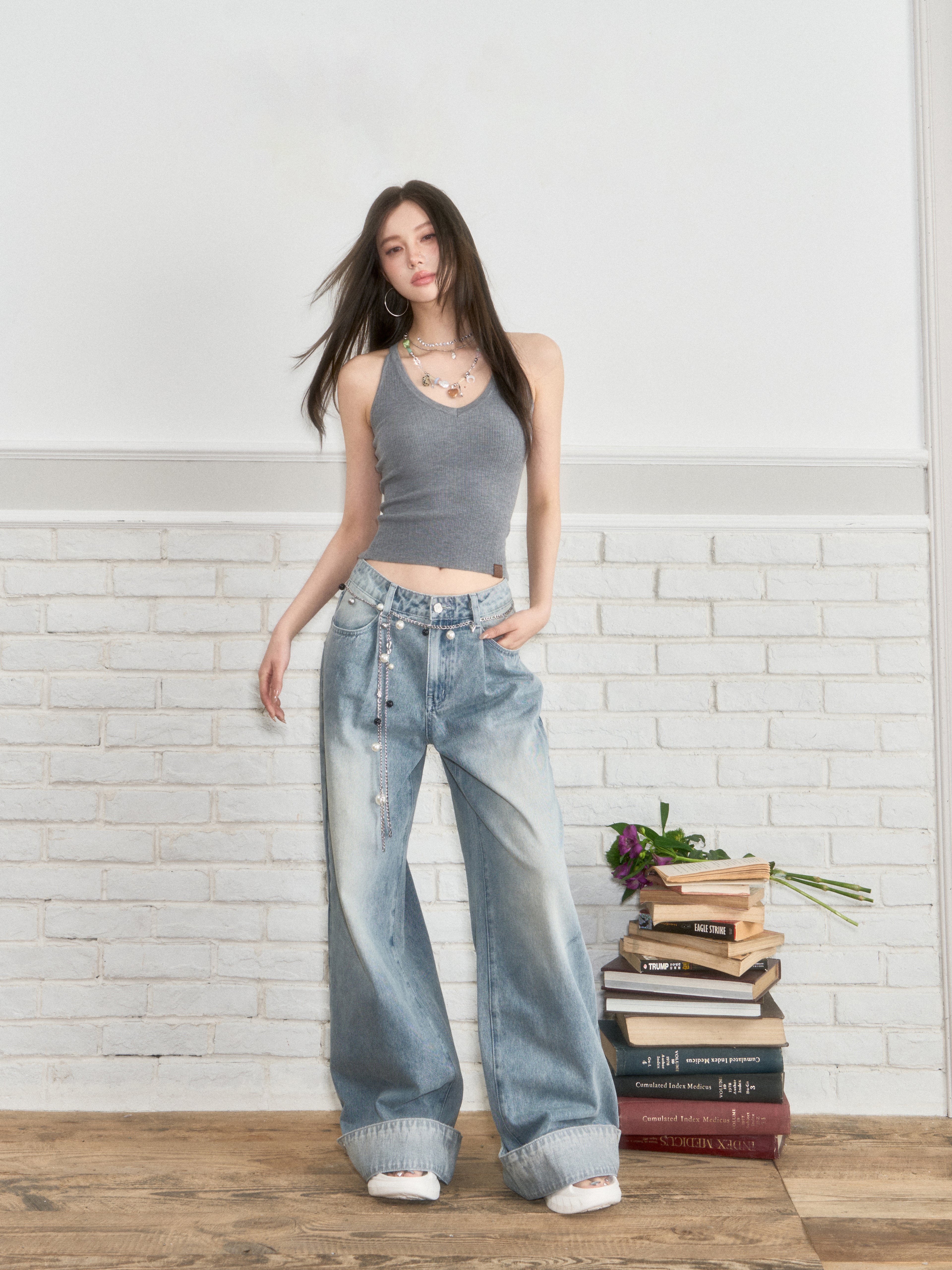 VIA PITTI VIABP232 Contrasting denim pants
