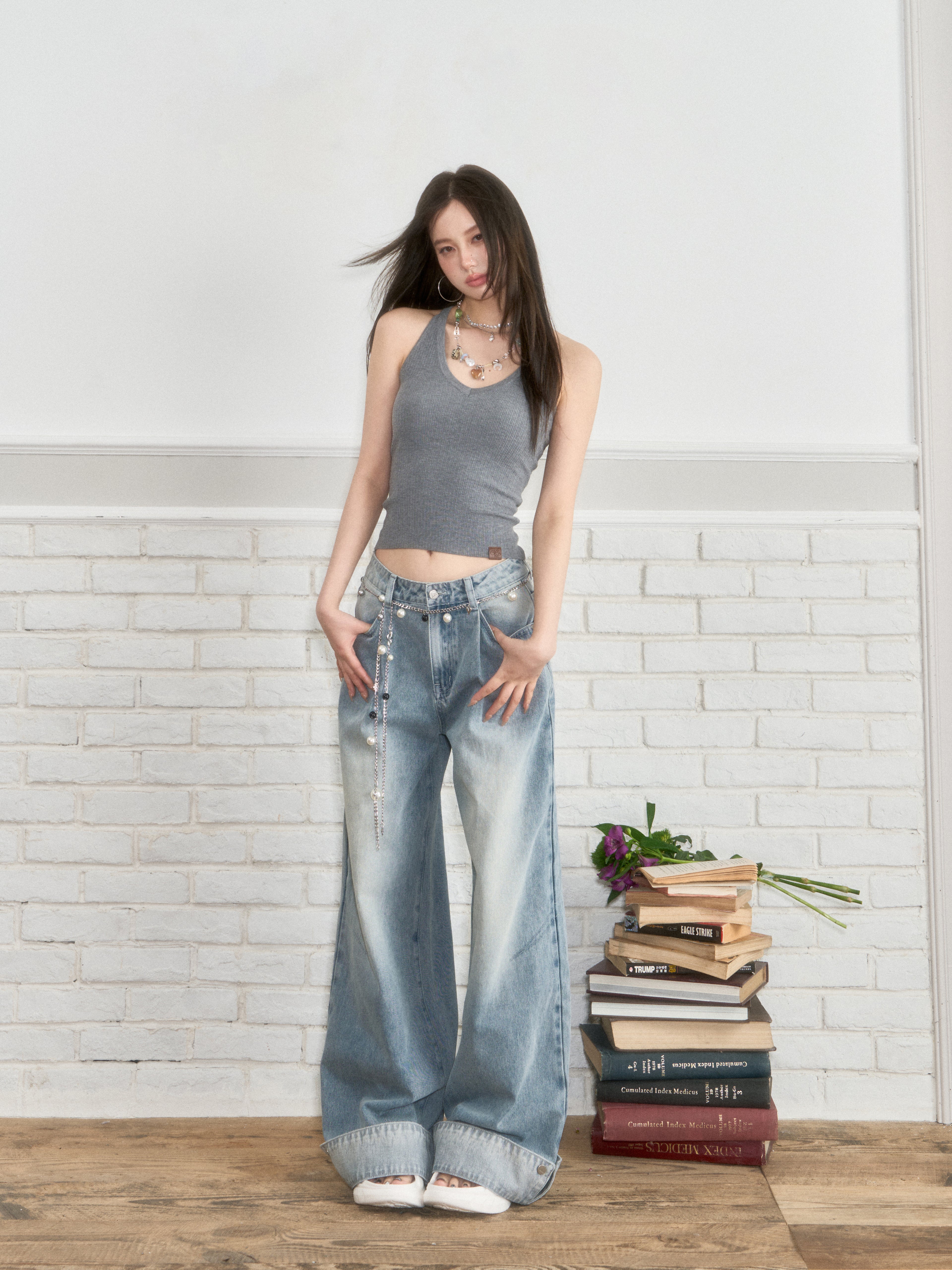 VIA PITTI VIABP232 Contrasting denim pants