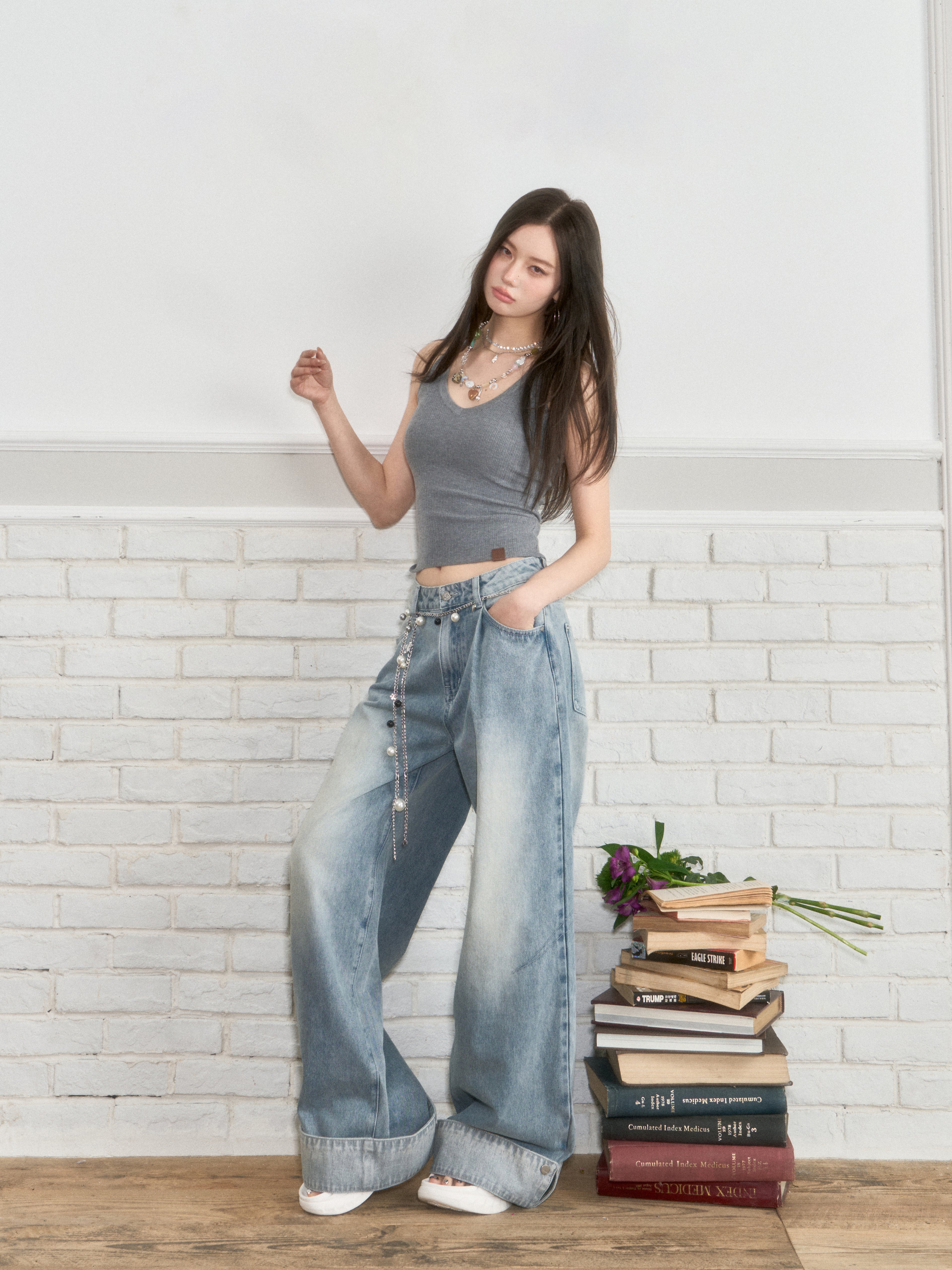 VIA PITTI VIABP232 Contrasting denim pants