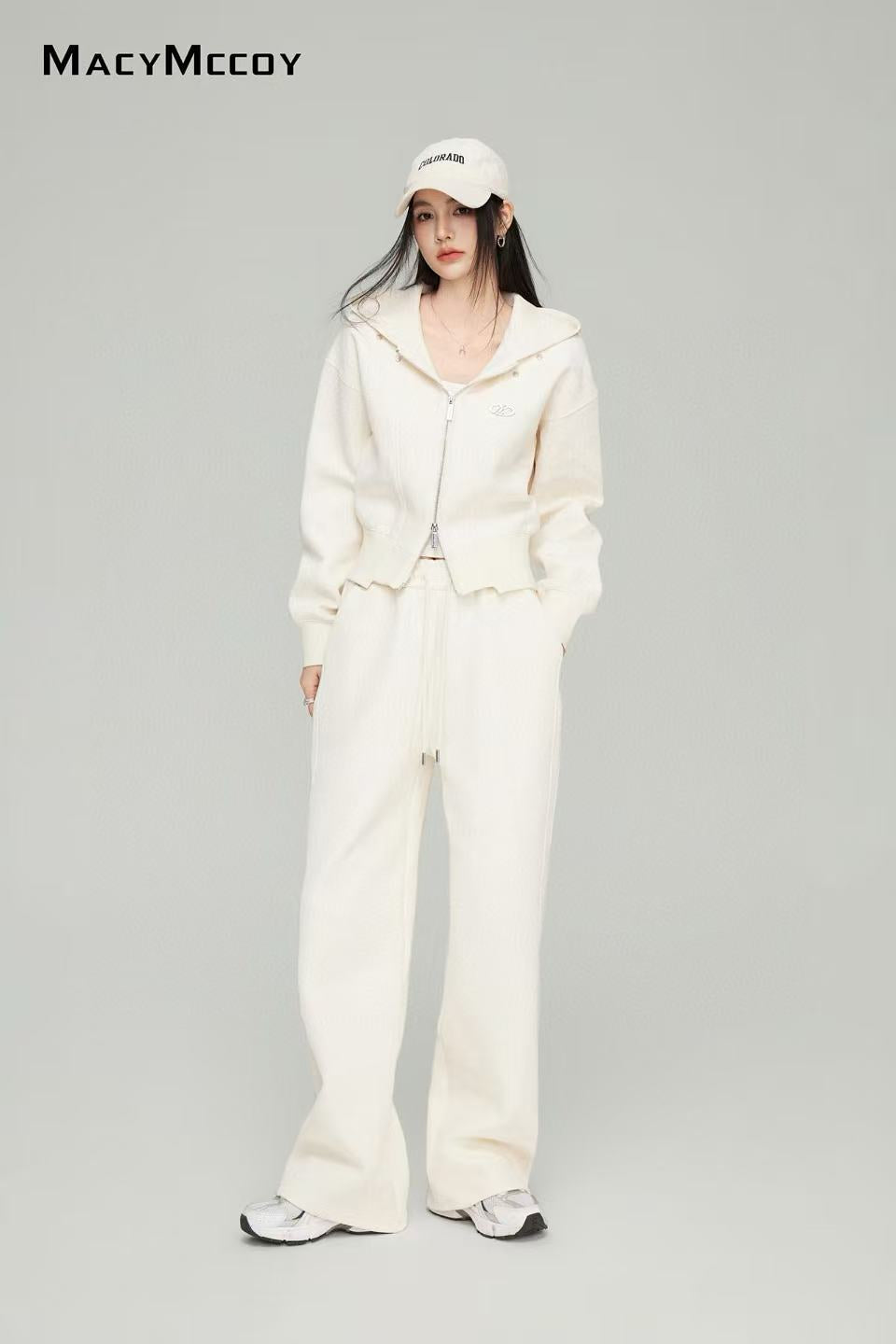 Macy Mccoy MMC2025016 Casual hooded jacket + pants set (2color)