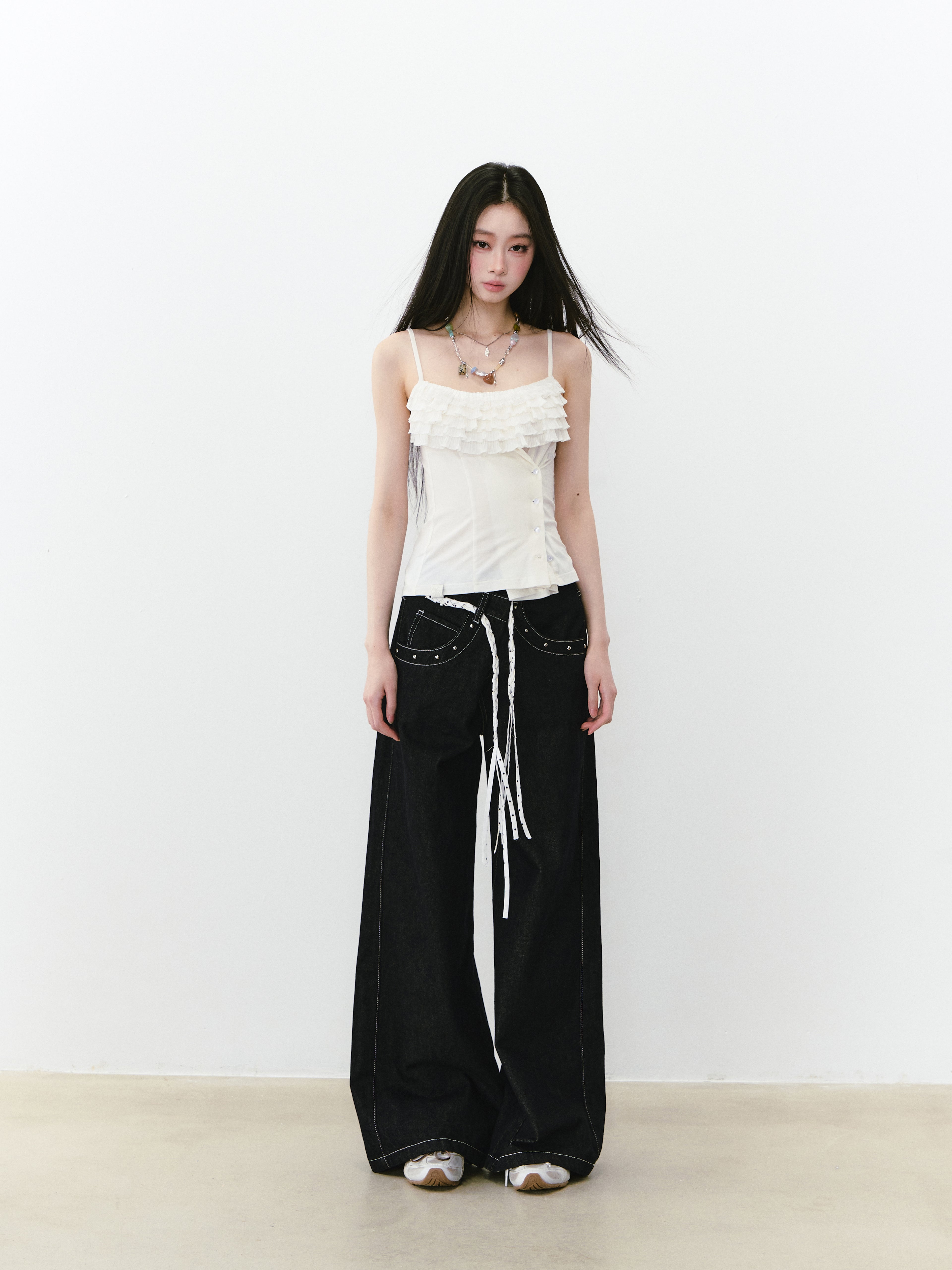 VIA PITTI VIABP219 Irregular wide leg denim pants