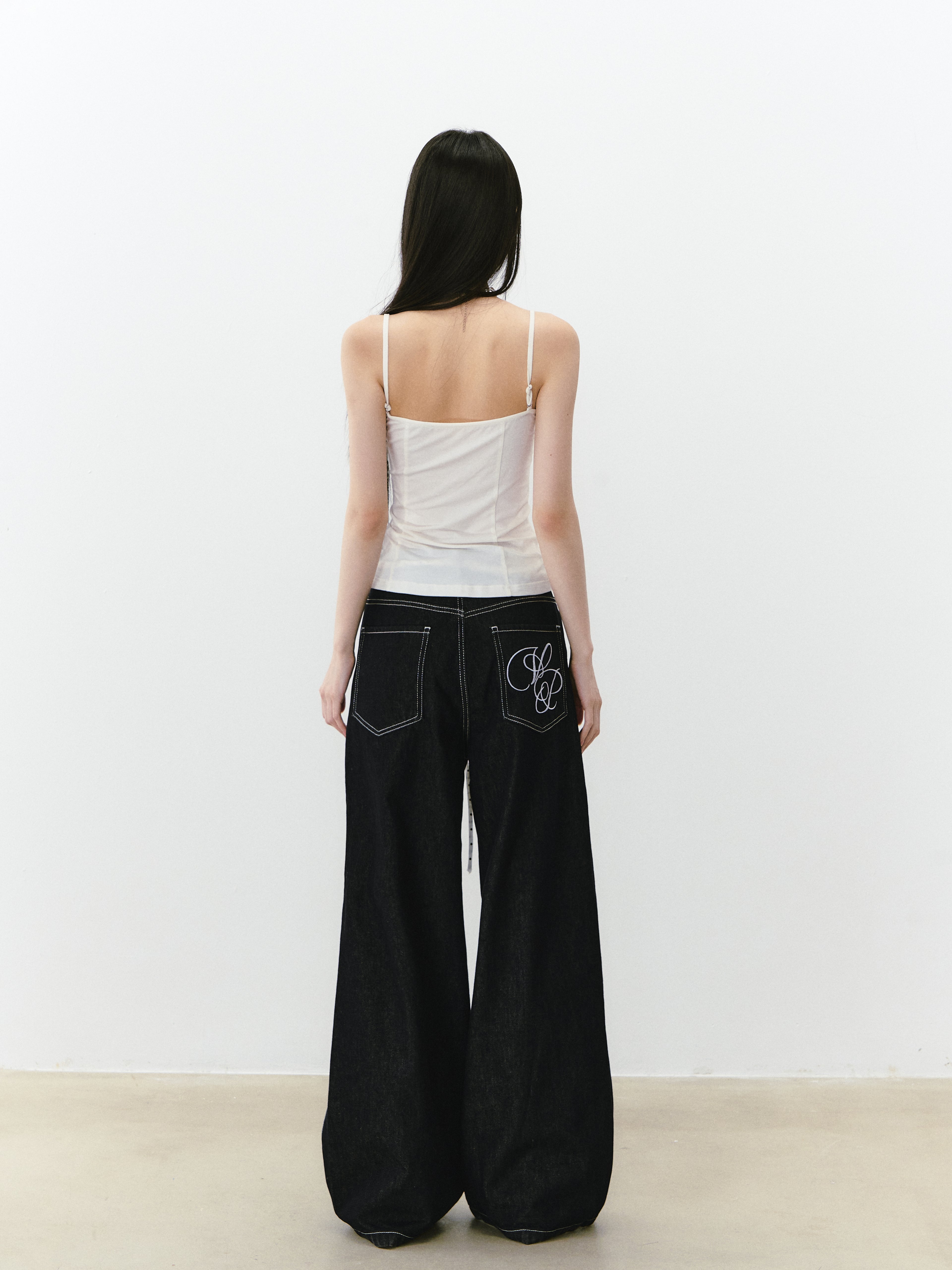 VIA PITTI VIABP219 Irregular wide leg denim pants