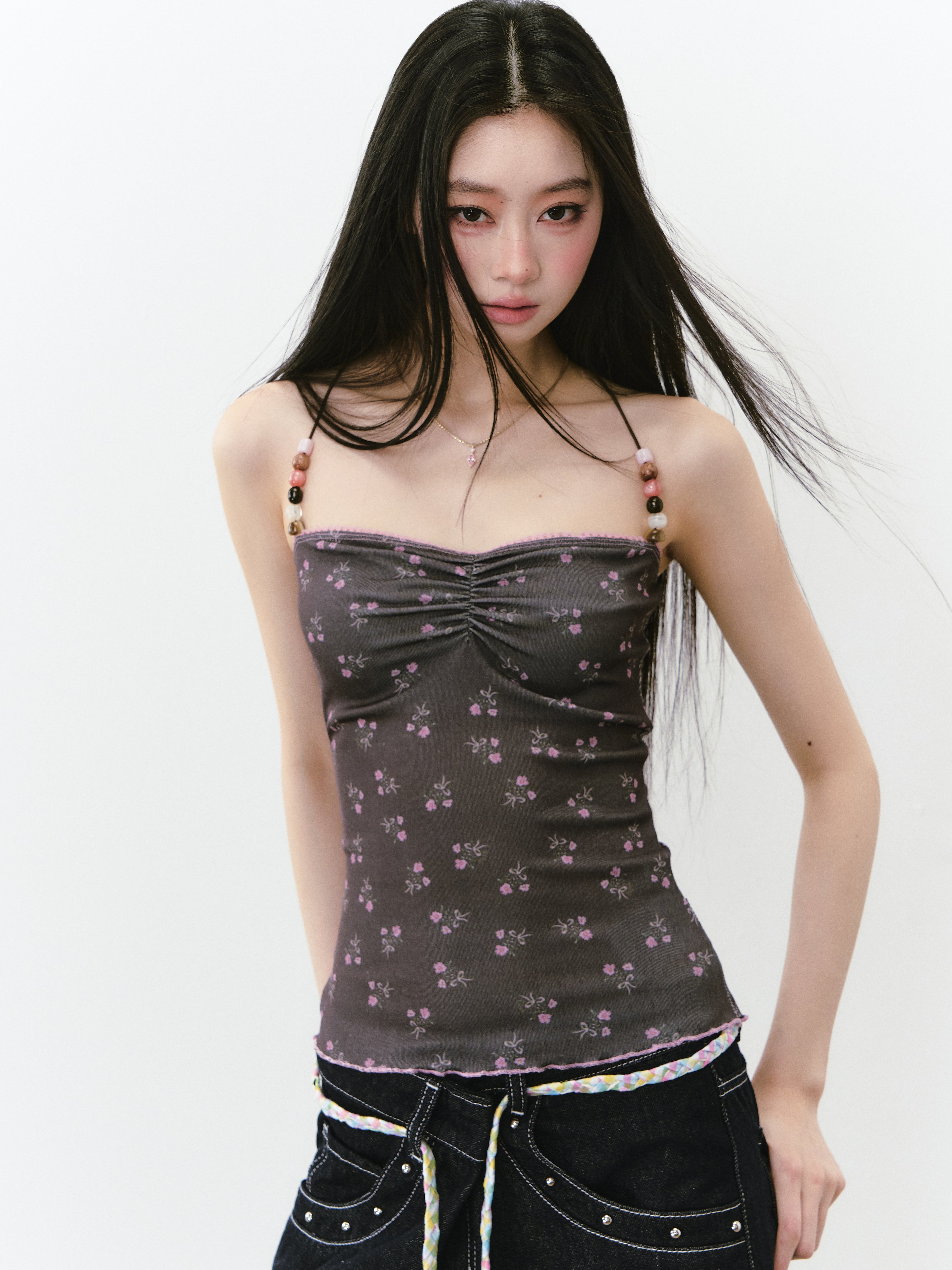 VIA PITTI VIABTP246 Floral camisole vest (2color)
