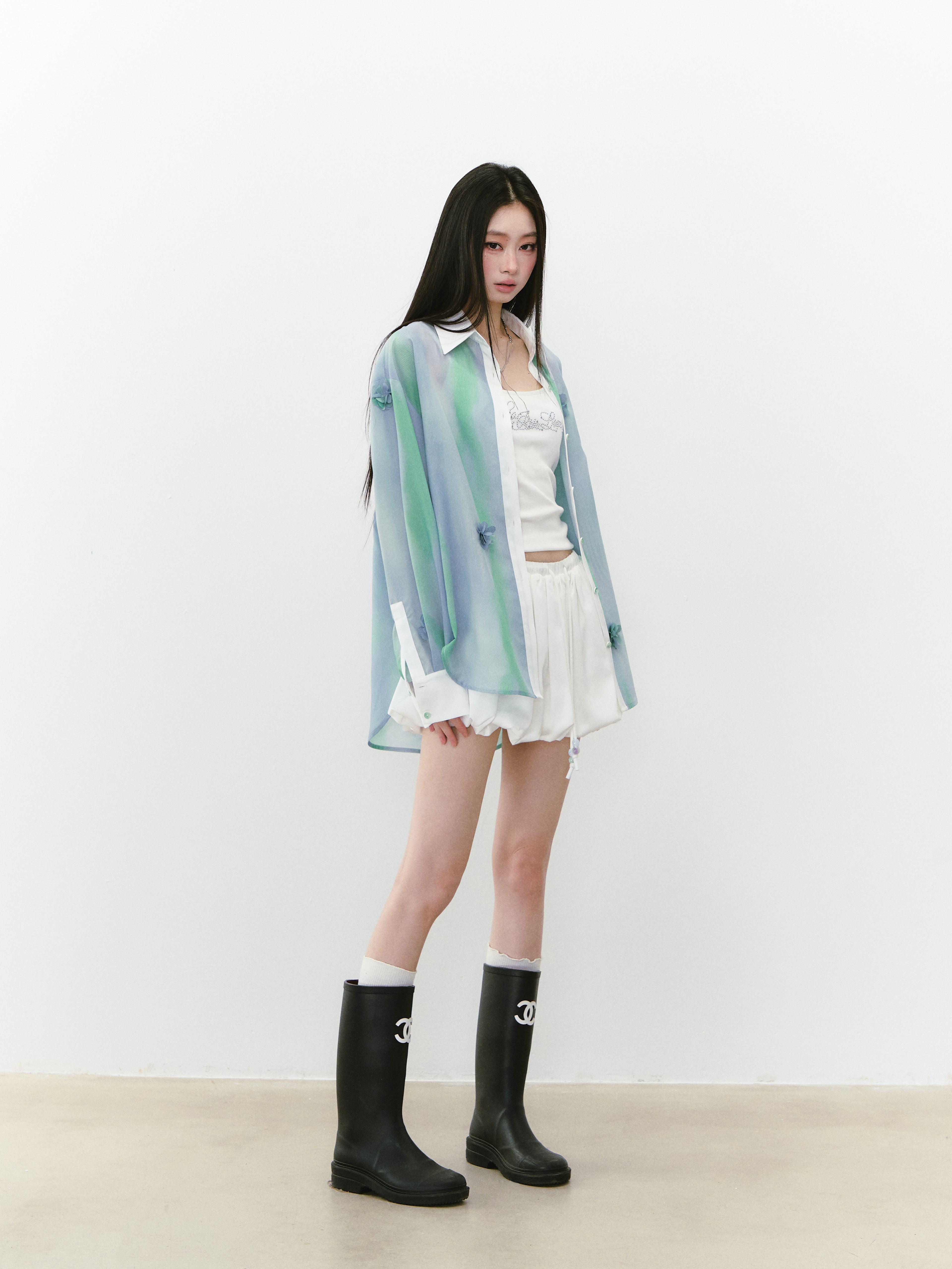 VIA PITTI VIABT222 Flower flowing sun shading shirt