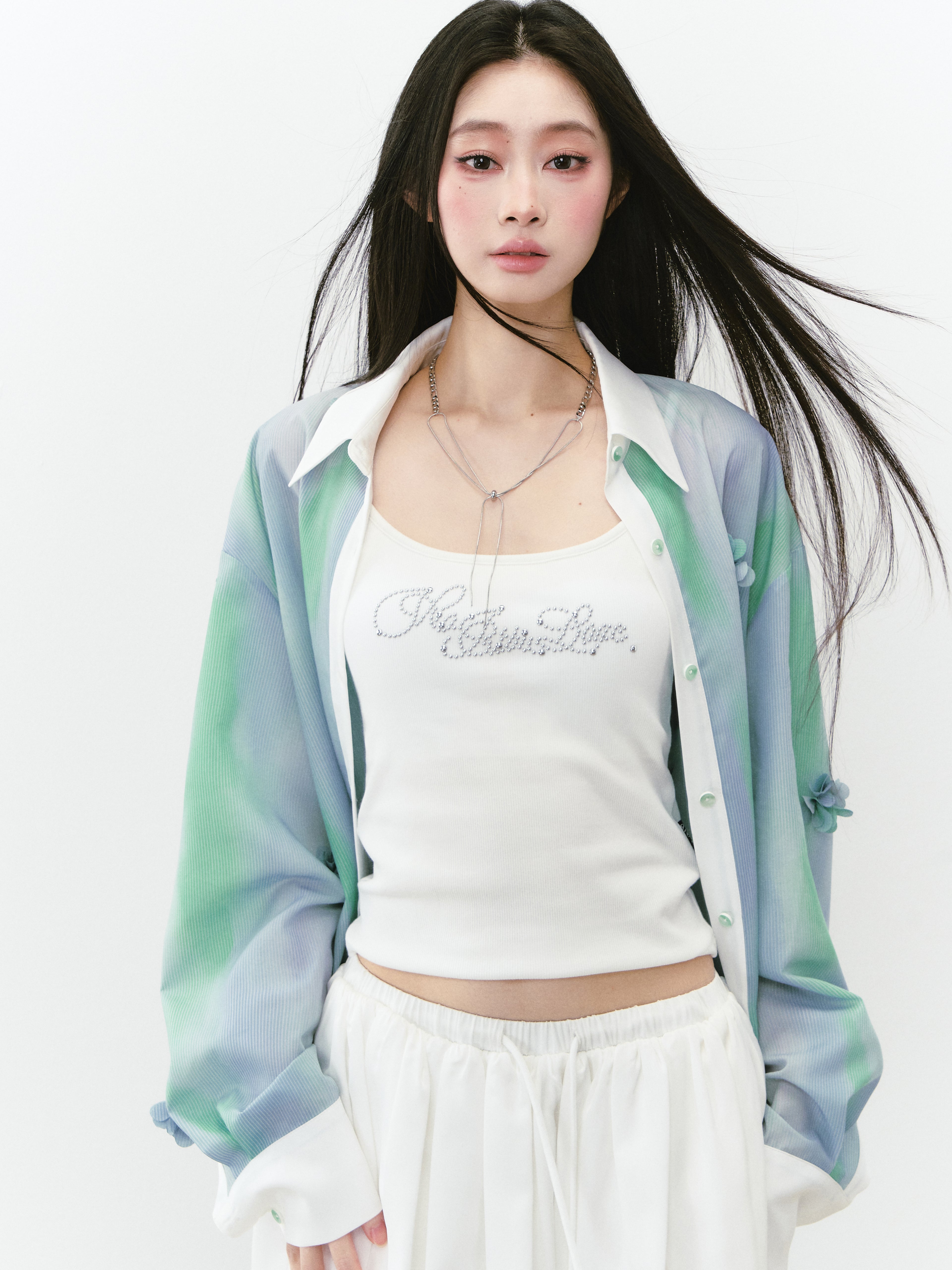 VIA PITTI VIABT222 Flower flowing sun shading shirt