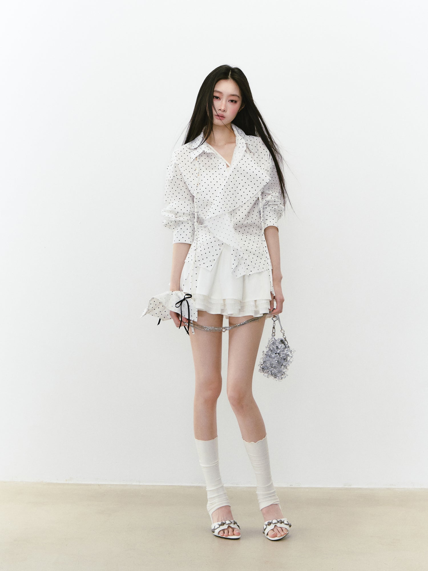 VIA PITTI VIABS244 Multi layered lace patchwork skirt