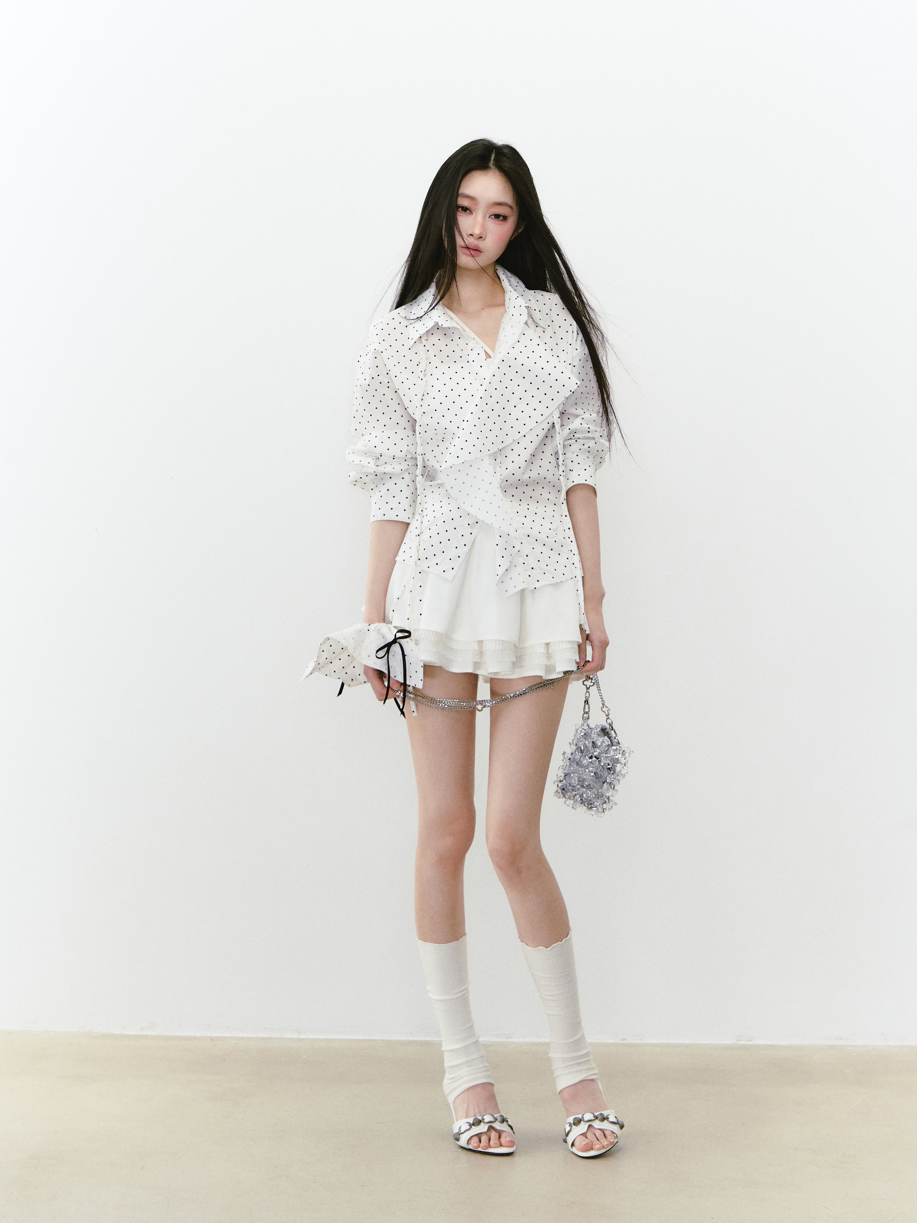 VIA PITTI VIABS244 Multi layered lace patchwork skirt