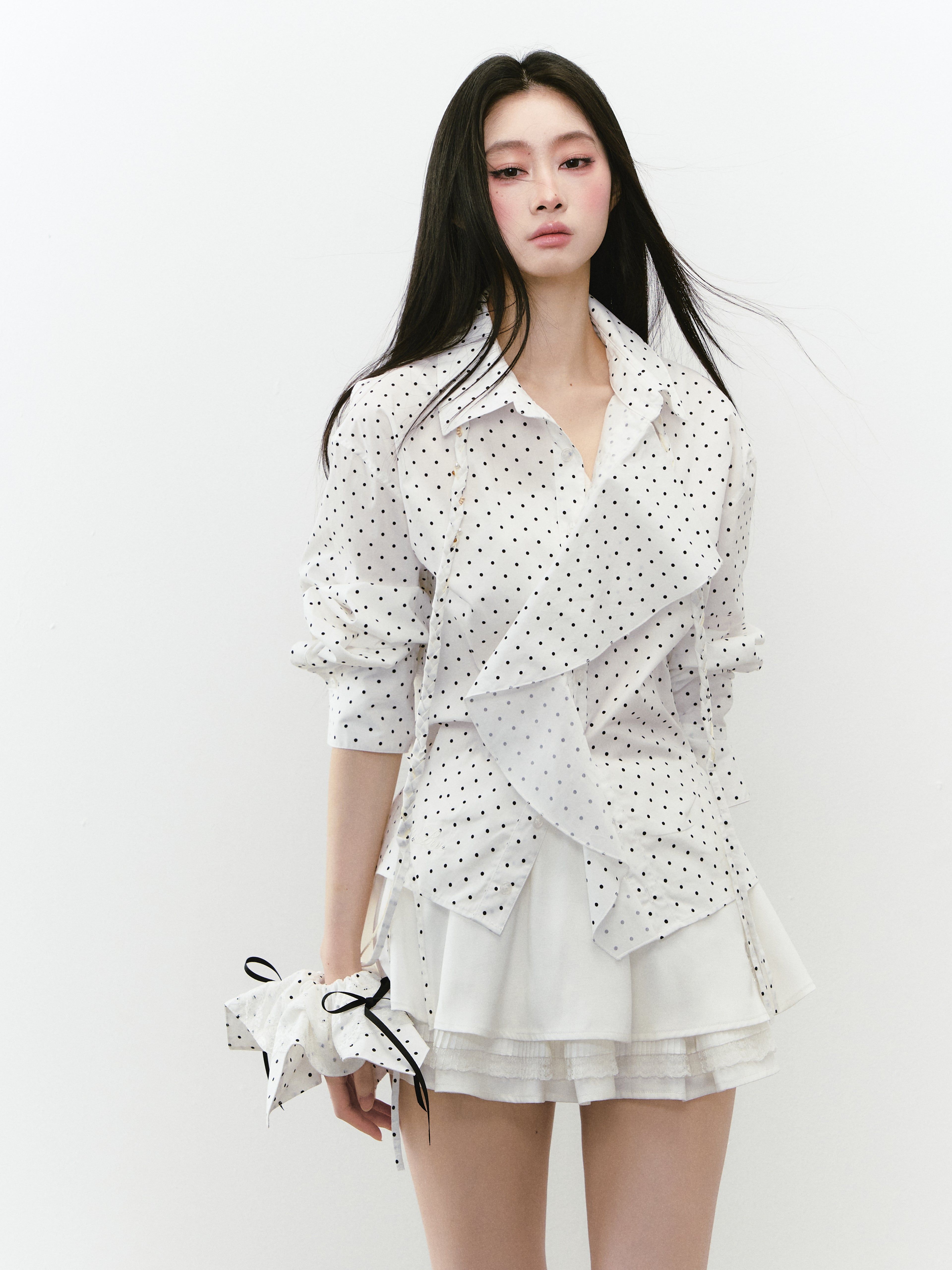 VIA PITTI VIABS244 Multi layered lace patchwork skirt