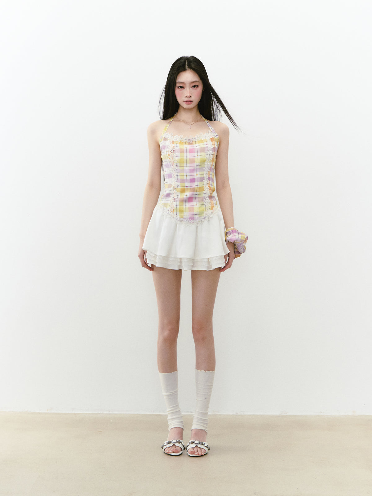 VIA PITTI VIABTP207 Lace patchwork vest (2color)