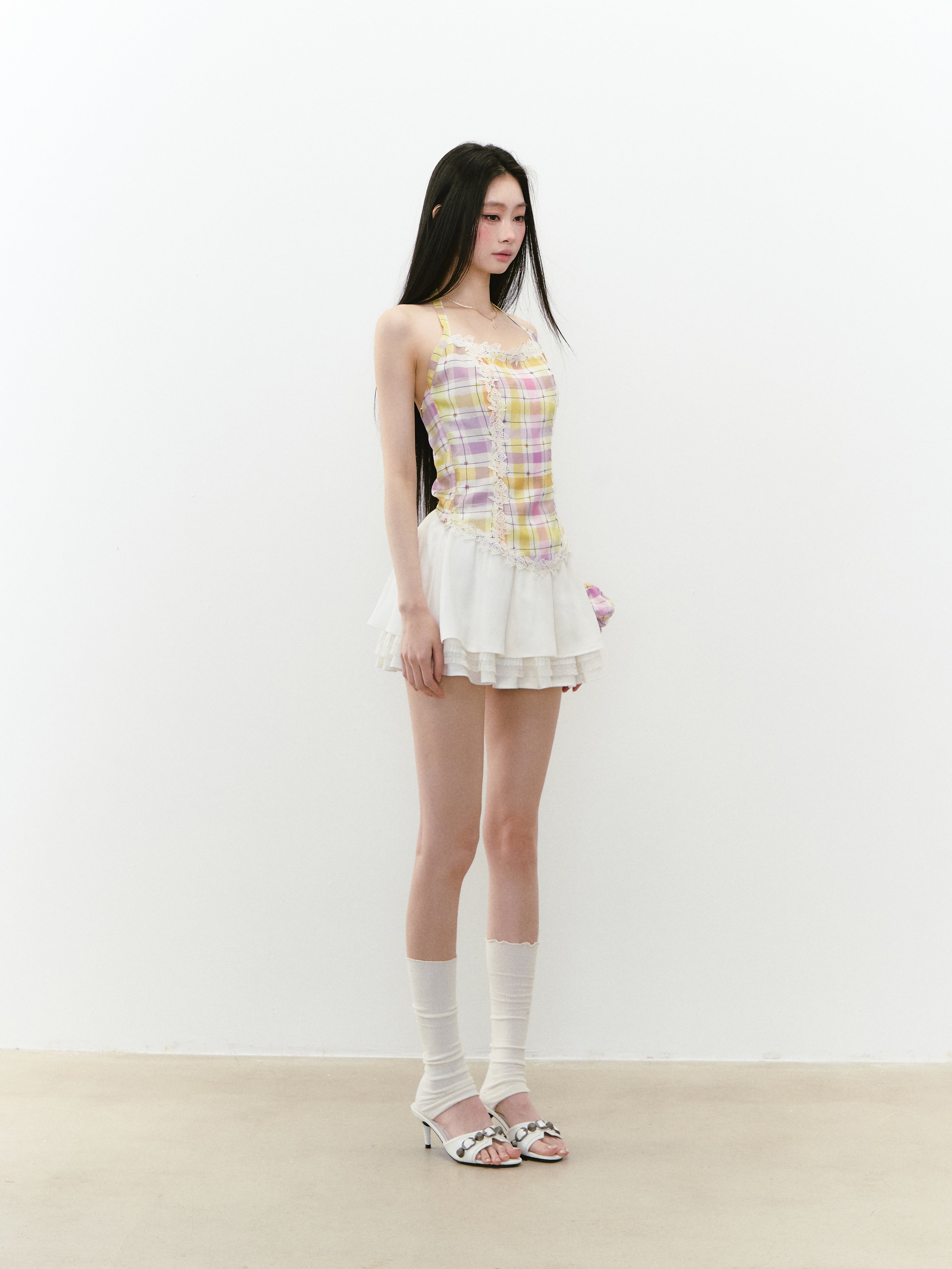 VIA PITTI VIABTP207 Lace patchwork vest (2color)