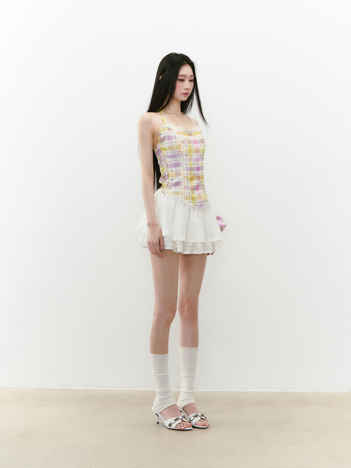 VIA PITTI VIABTP207 Lace patchwork vest (2color)