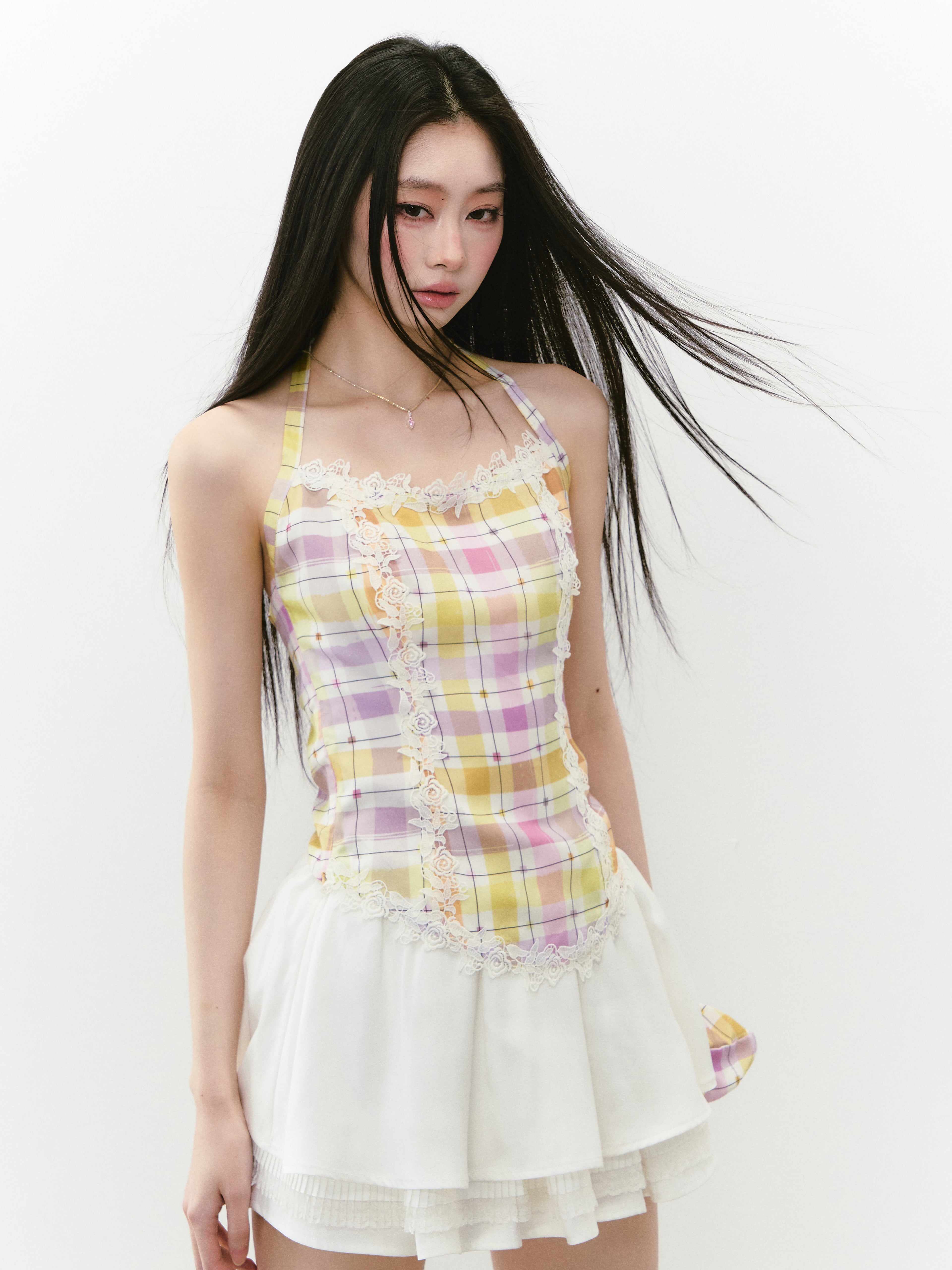 VIA PITTI VIABS244 Multi layered lace patchwork skirt