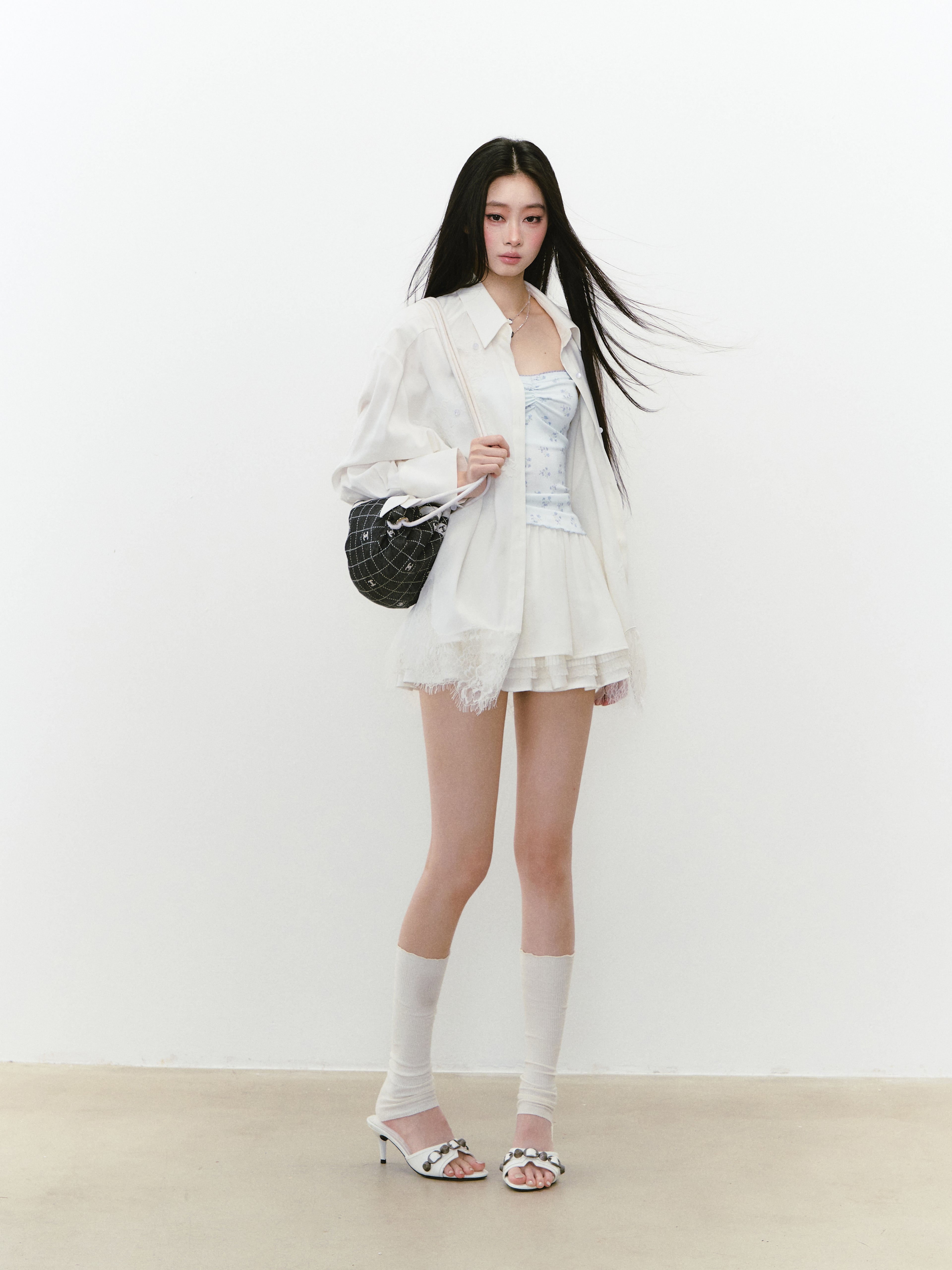 VIA PITTI VIABT221 Mesh fabric lace sunscreen shirt