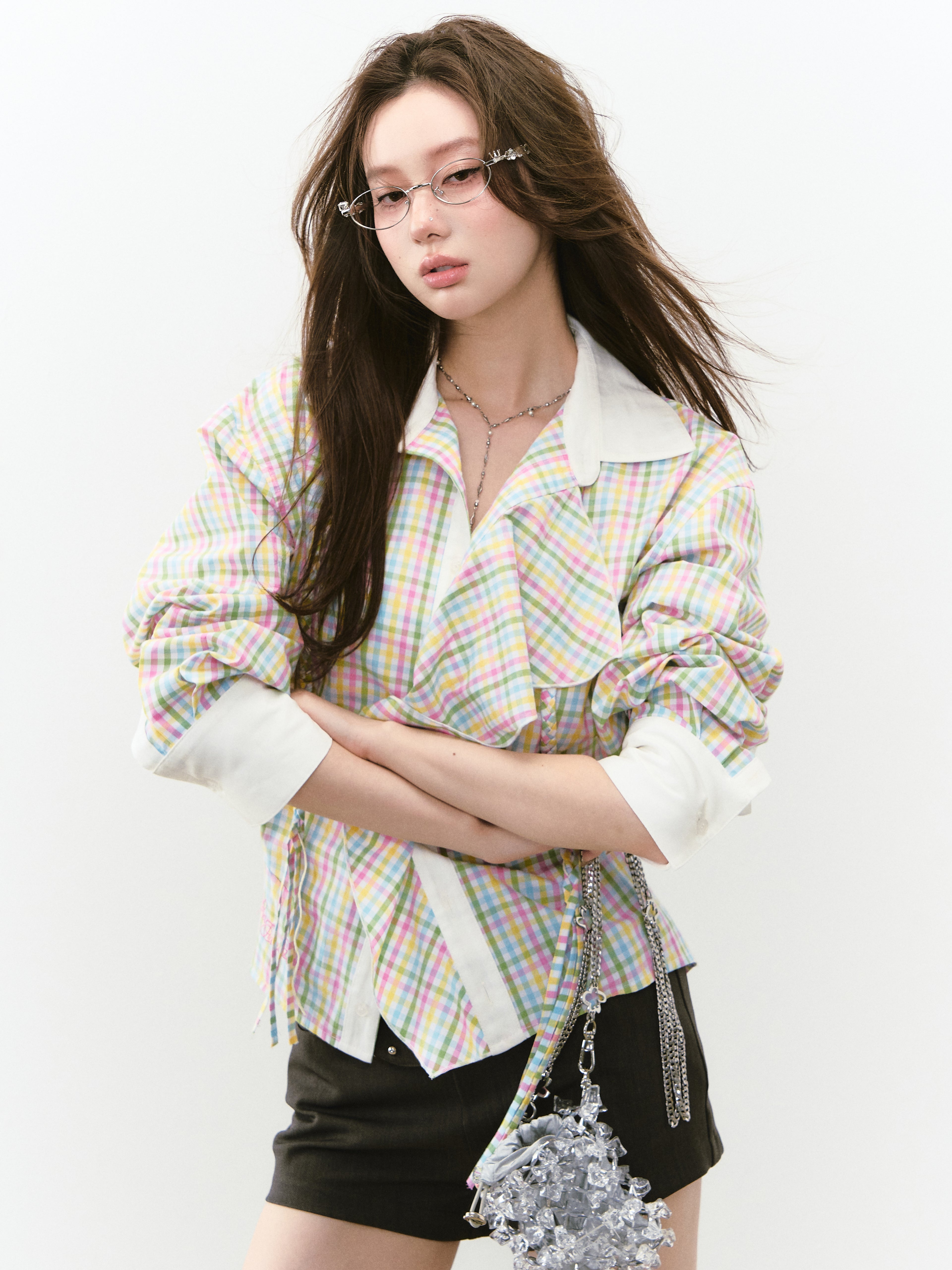 VIA PITTI VIABTP254 Layered sunscreen short shirt