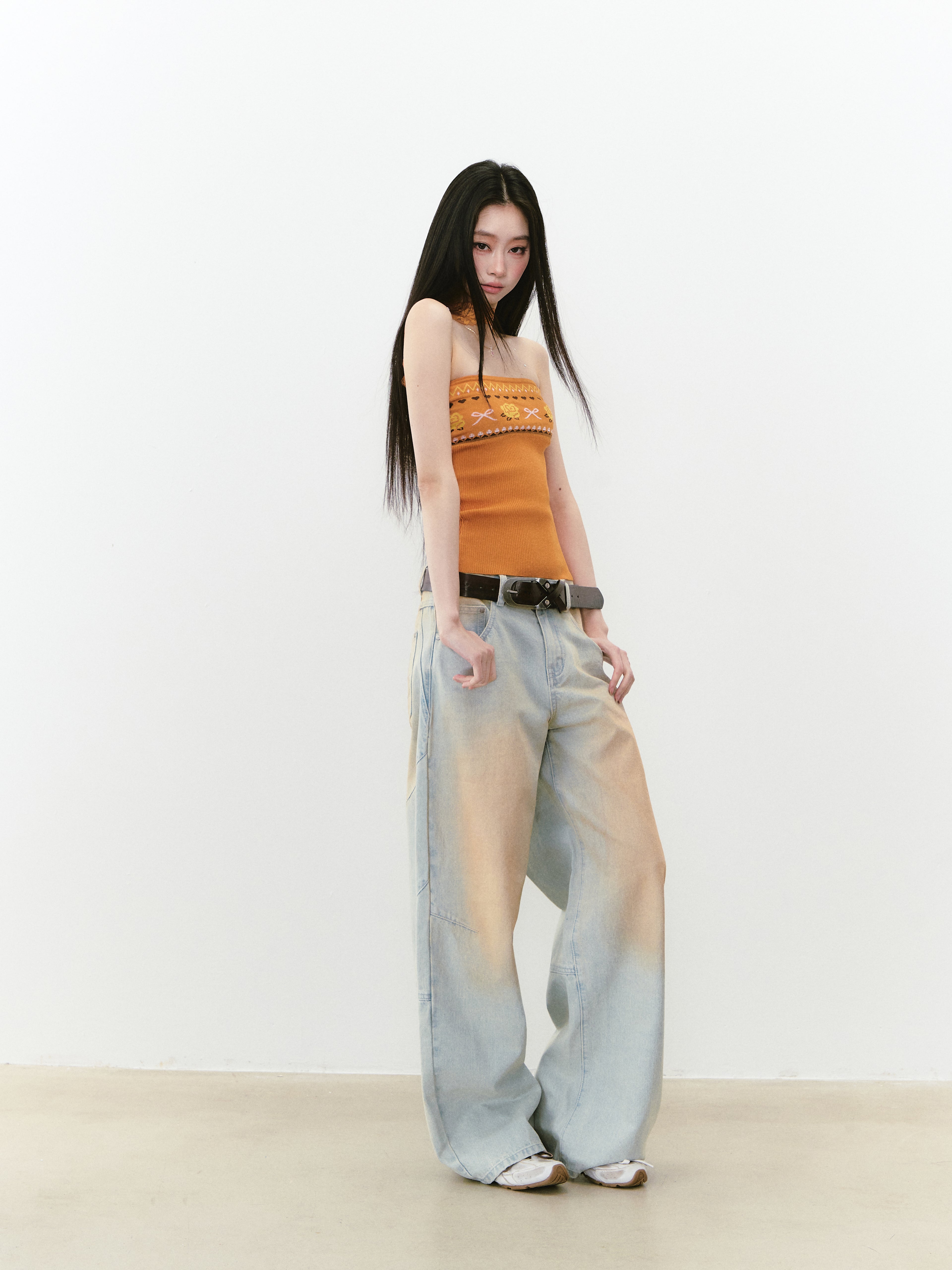 VIA PITTI VIABP268 Make vintage contrasting denim pants