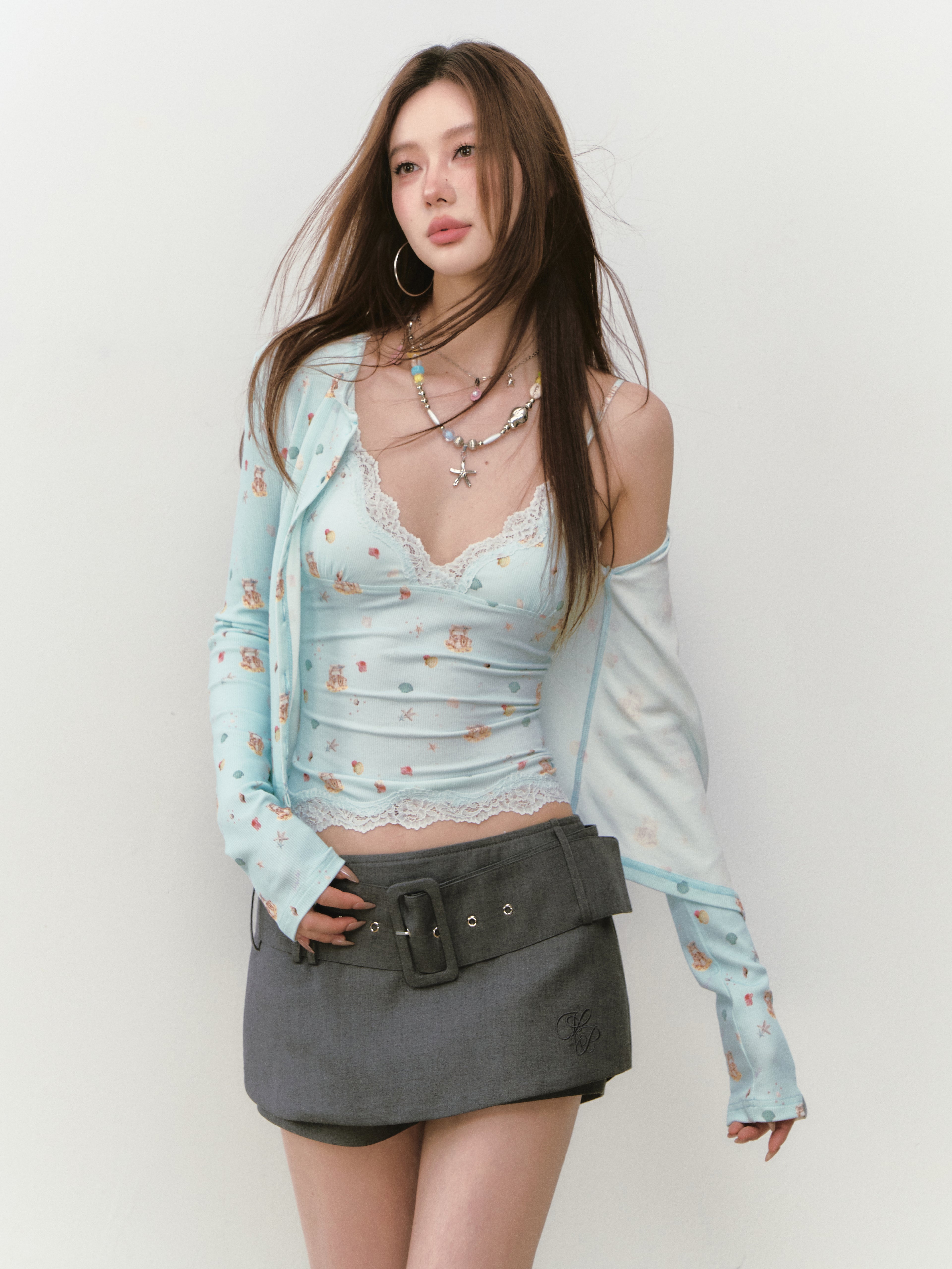 VIA PITTI VIABP301 Belt suit skirt (2color)