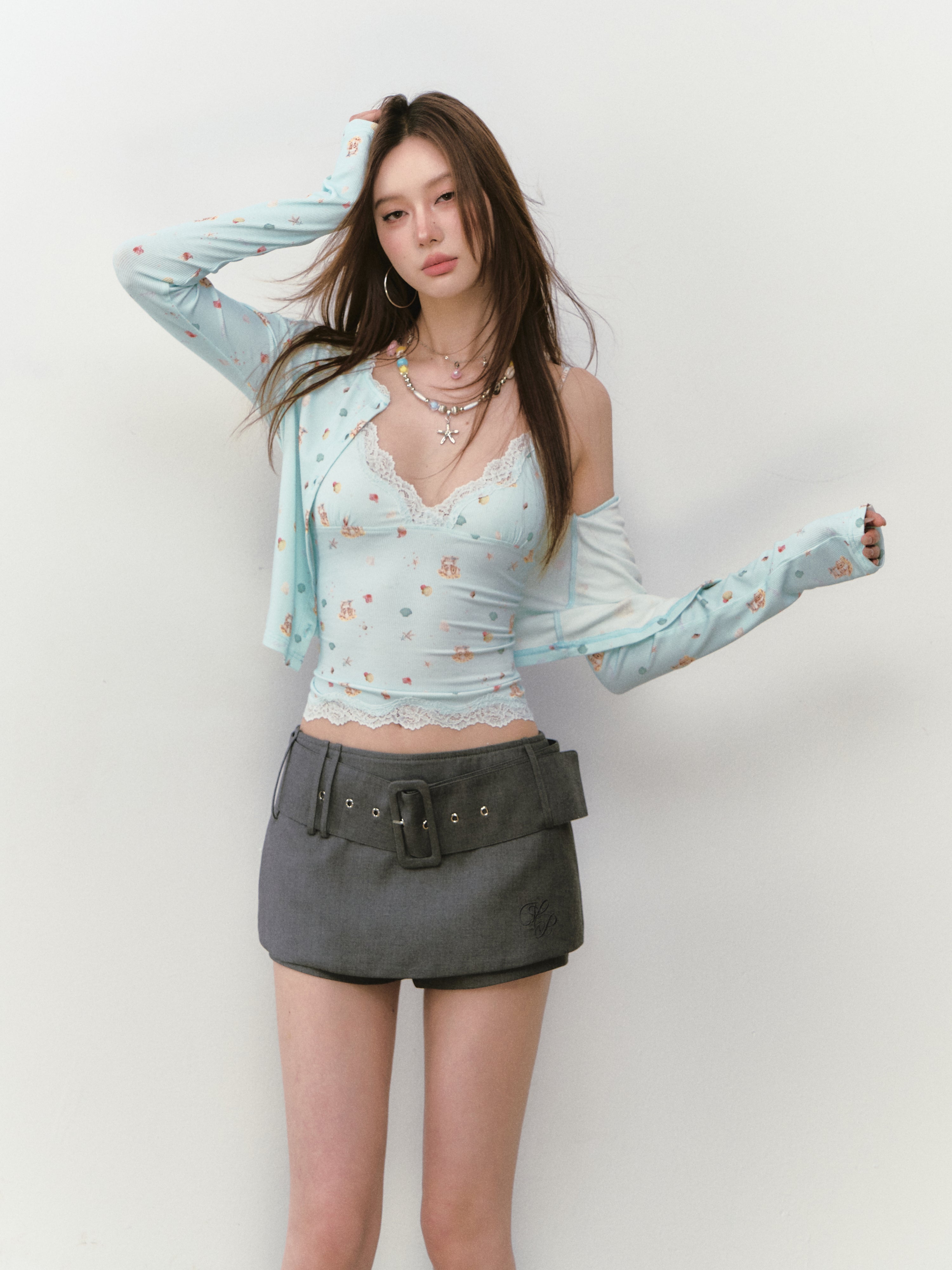 VIA PITTI VIABP301 Belt suit skirt