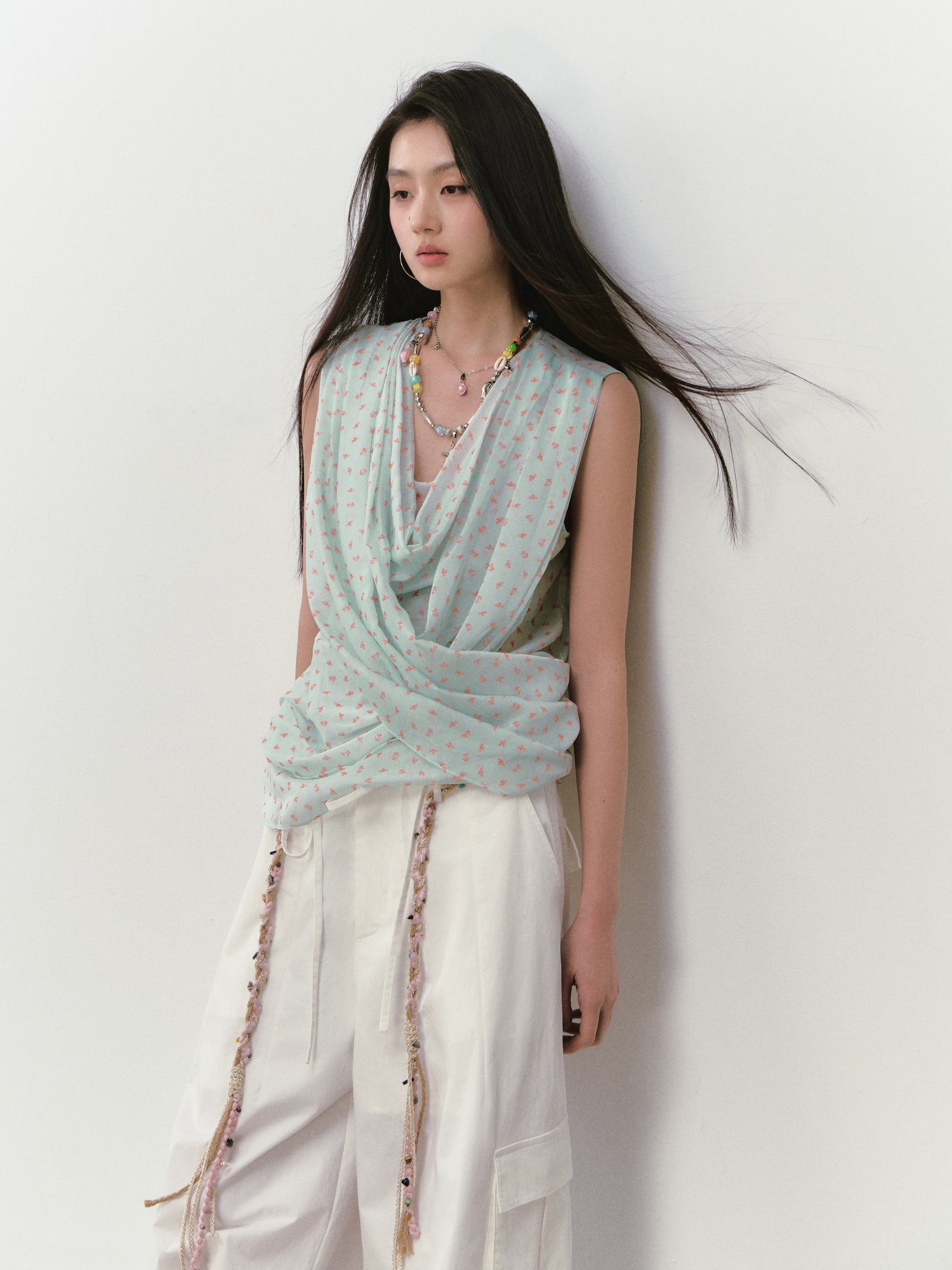 VIA PITTI VIABTP345 Floral sleeveless top