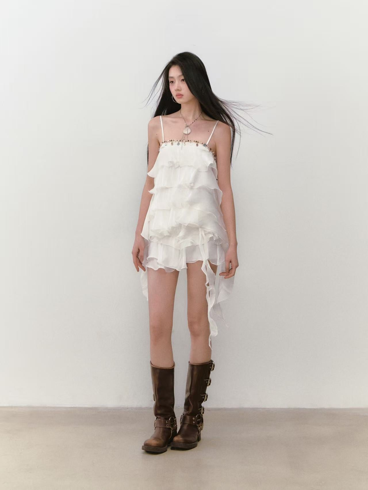 VIA PITTI Strapless Tiered Top VIABTP285 + Floral Skirt VIABS289 Set (2 color)