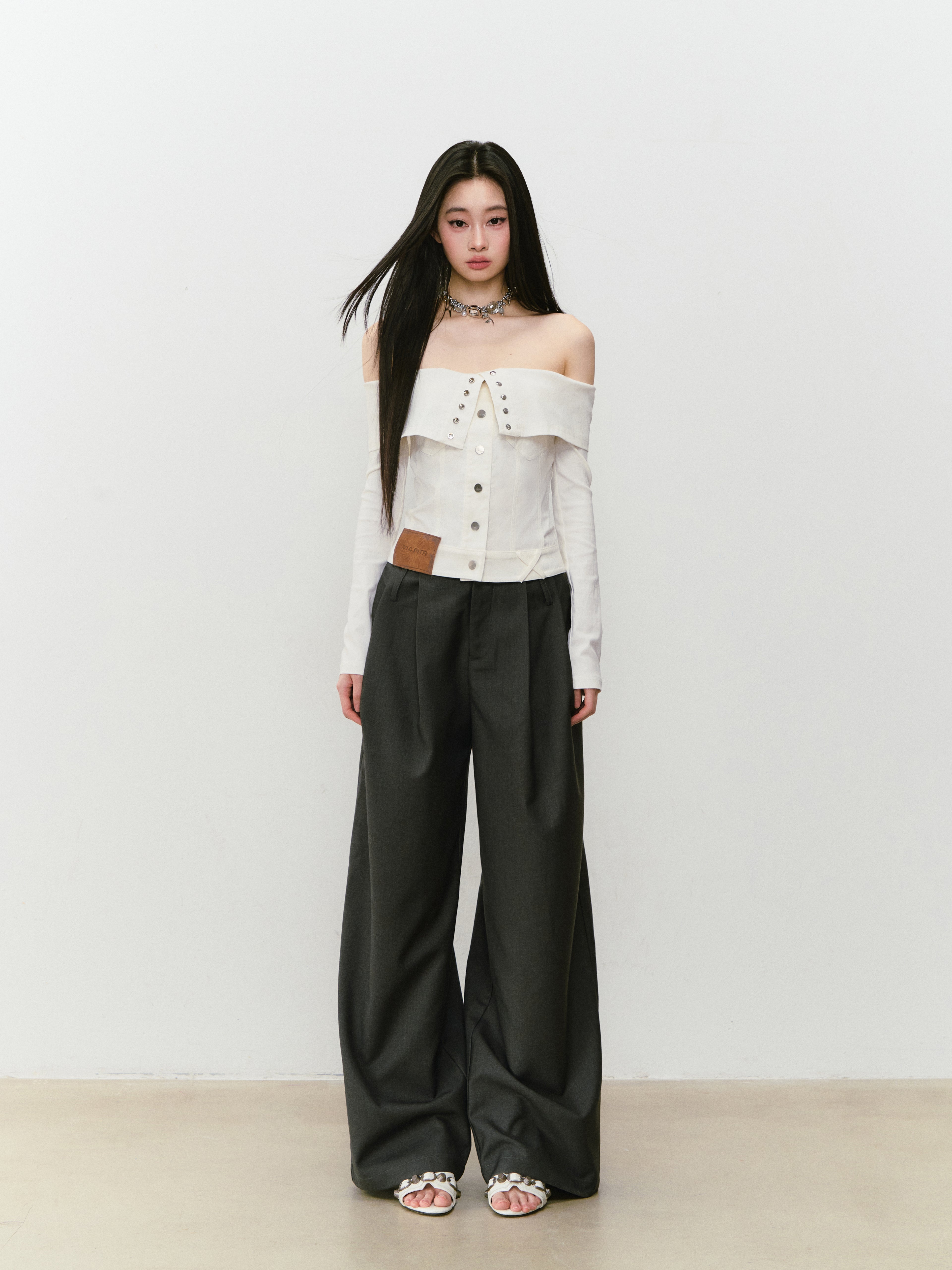 VIA PITTI VIABTP418 Waist cinched high stretch denim jacket