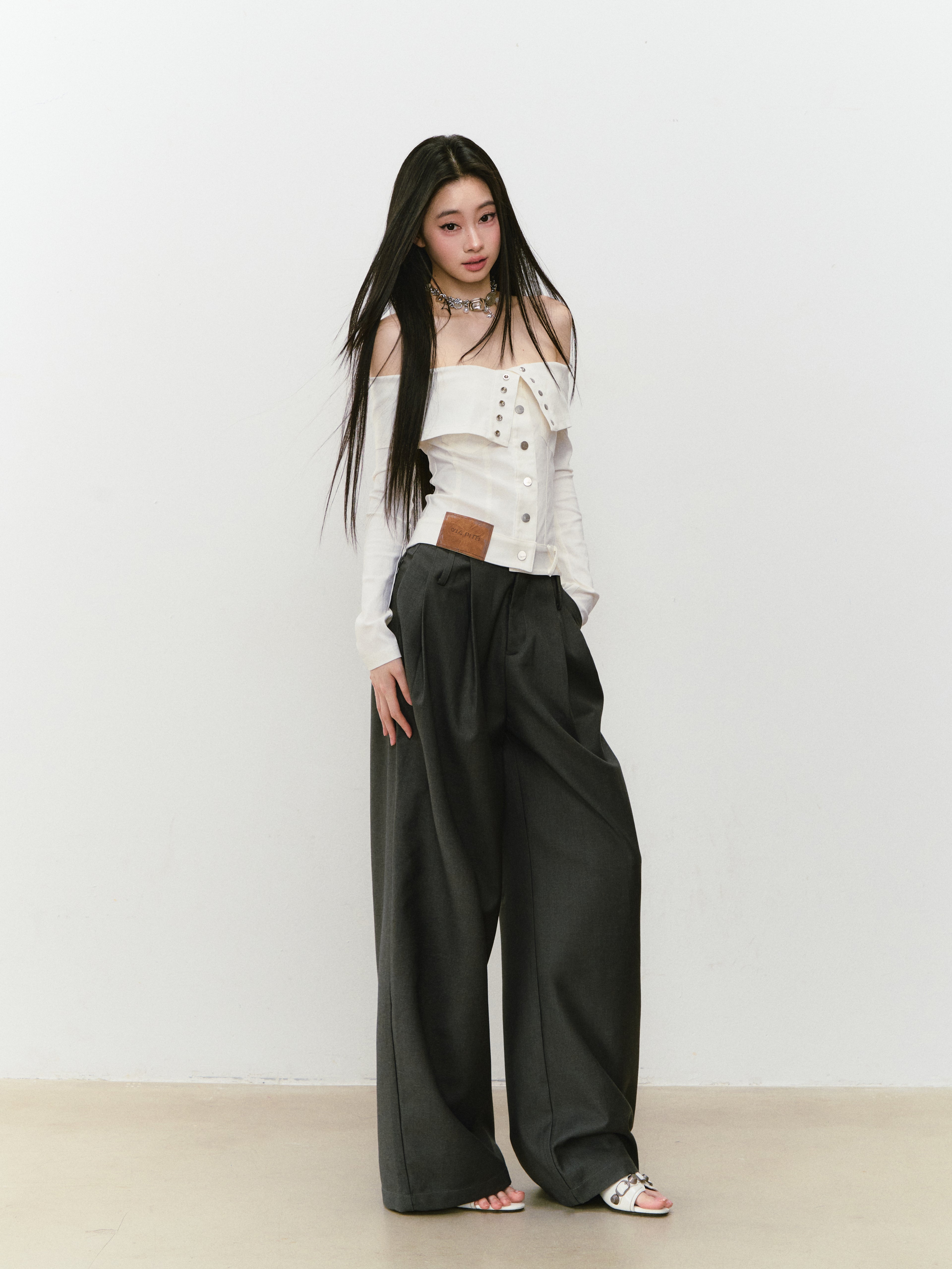 VIA PITTI VIABP403 Casual wide leg trousers