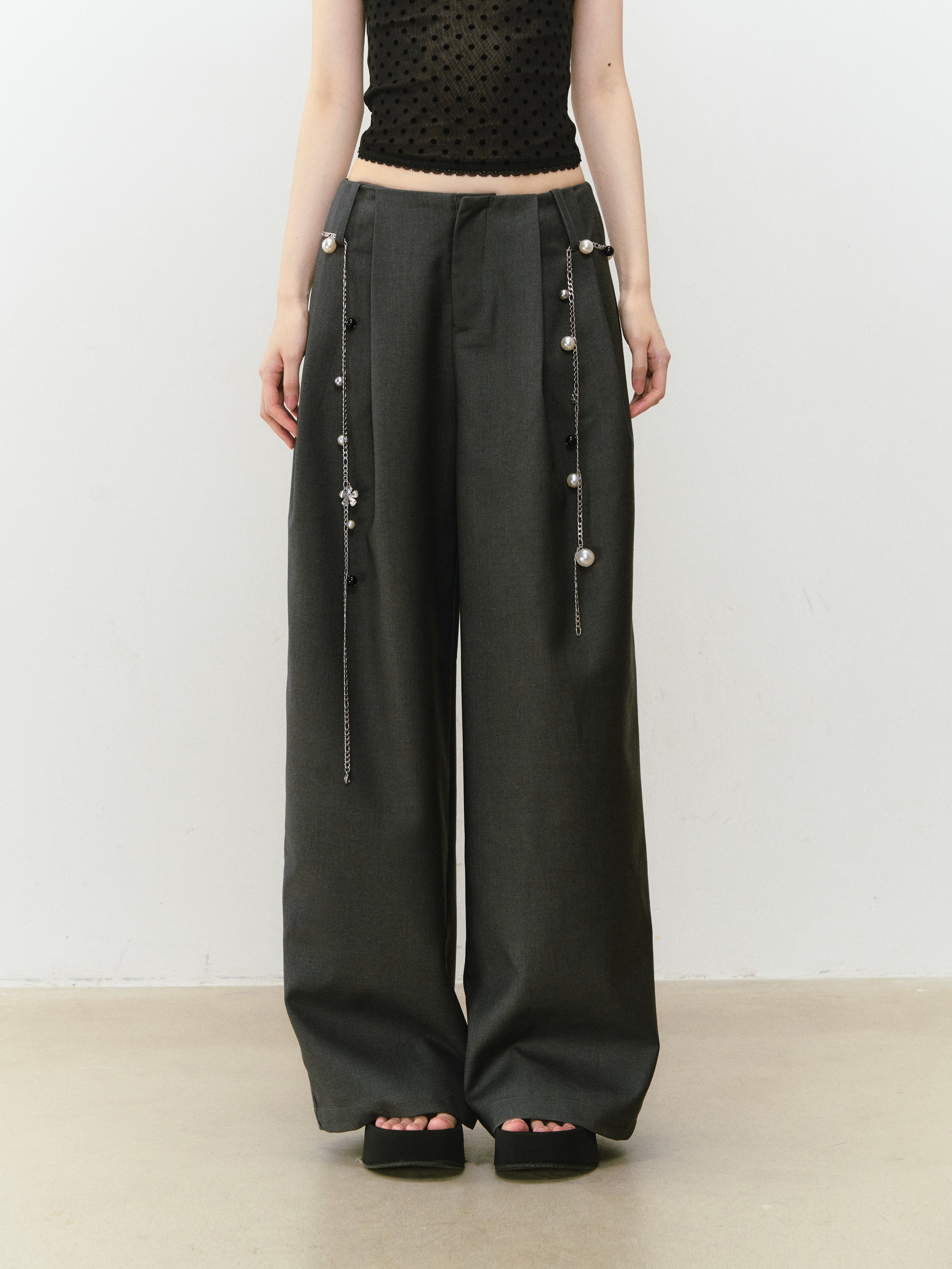 VIA PITTI VIAAA029 Casual wide leg suit pants