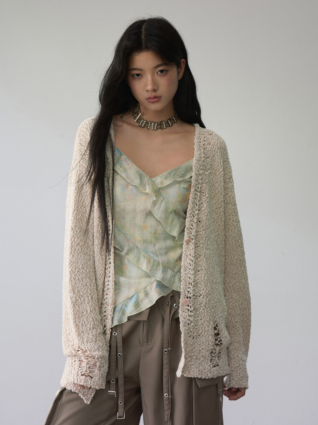 VIA PITTI VIACK503 Retro loose cardigan