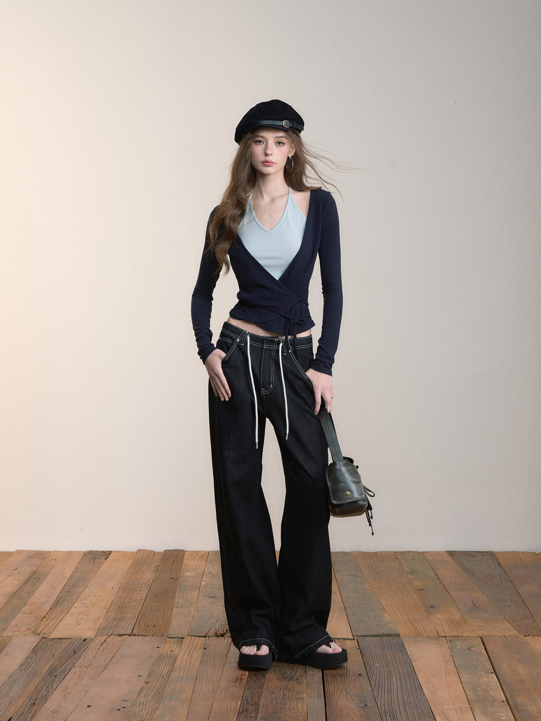 VIA PITTI VIABTP474 Fake two piece contrasting colored top