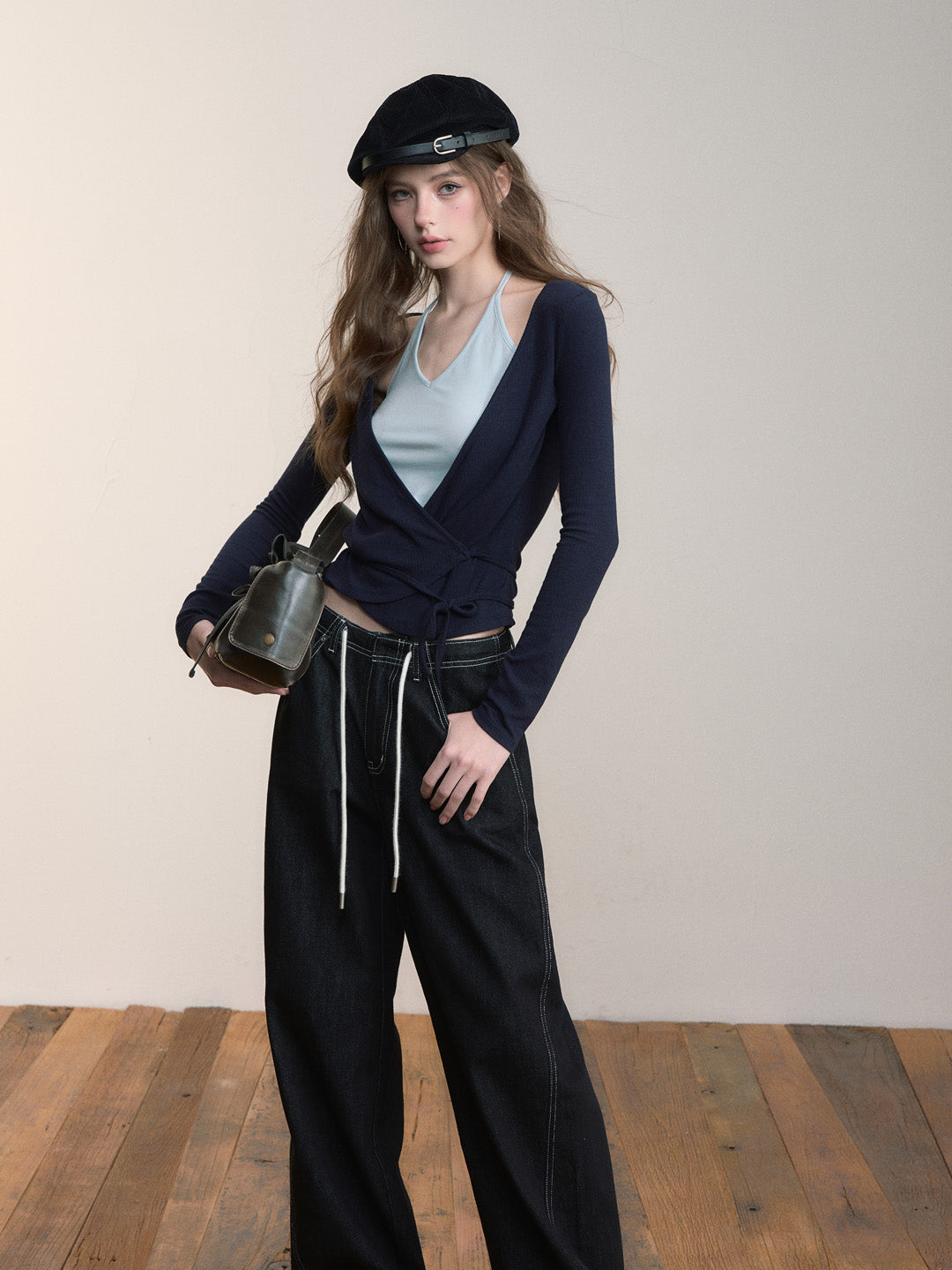 VIA PITTI VIABTP474 Fake two piece contrasting colored top