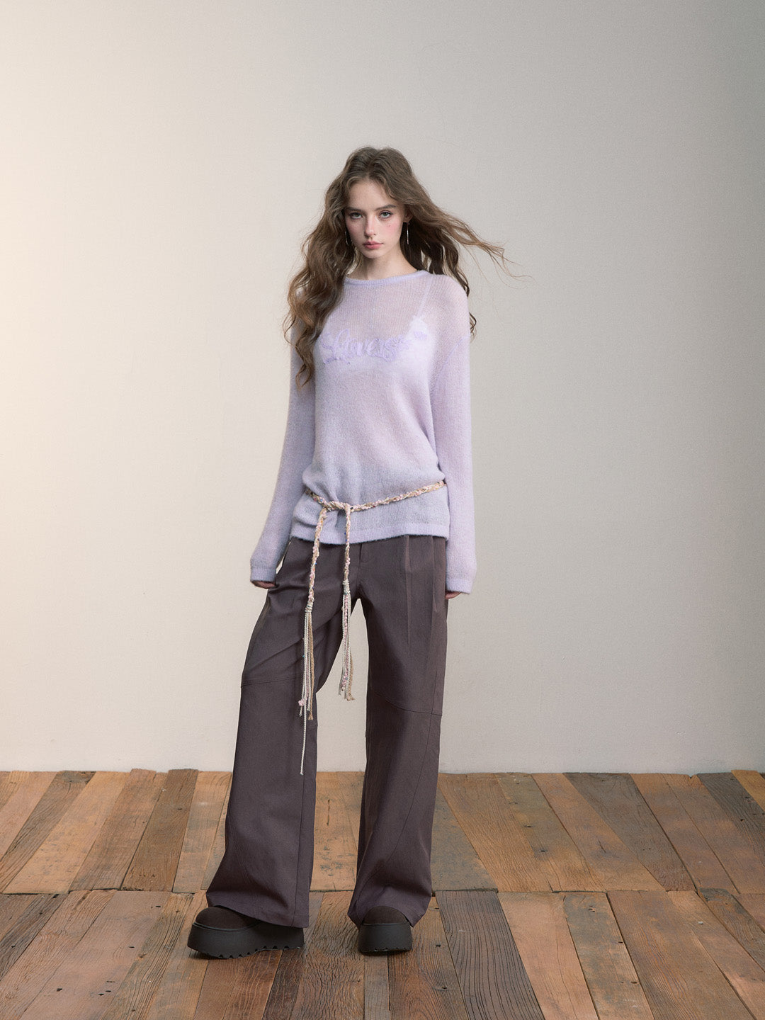 VIA PITTI VIACK539 Loose embroidery design knitted sweater