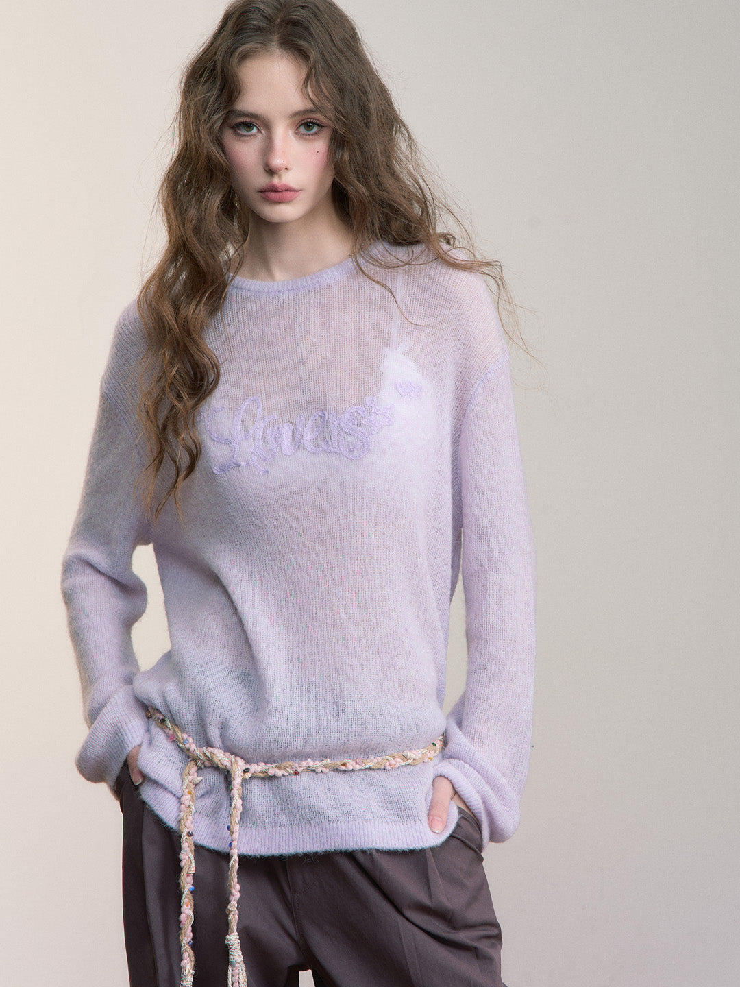 VIA PITTI VIACK539 Loose embroidery design knitted sweater