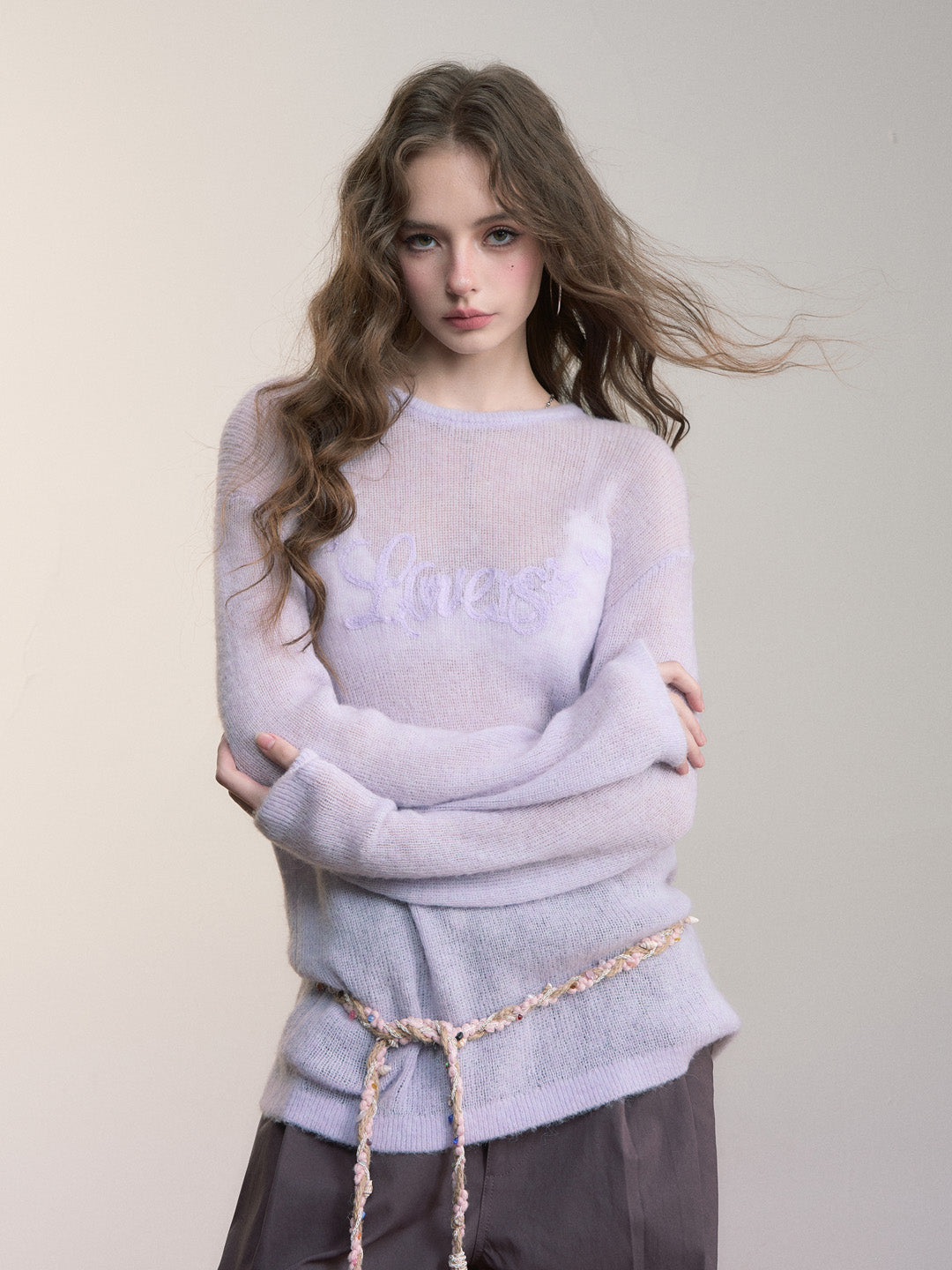 VIA PITTI VIACK539 Loose embroidery design knitted sweater