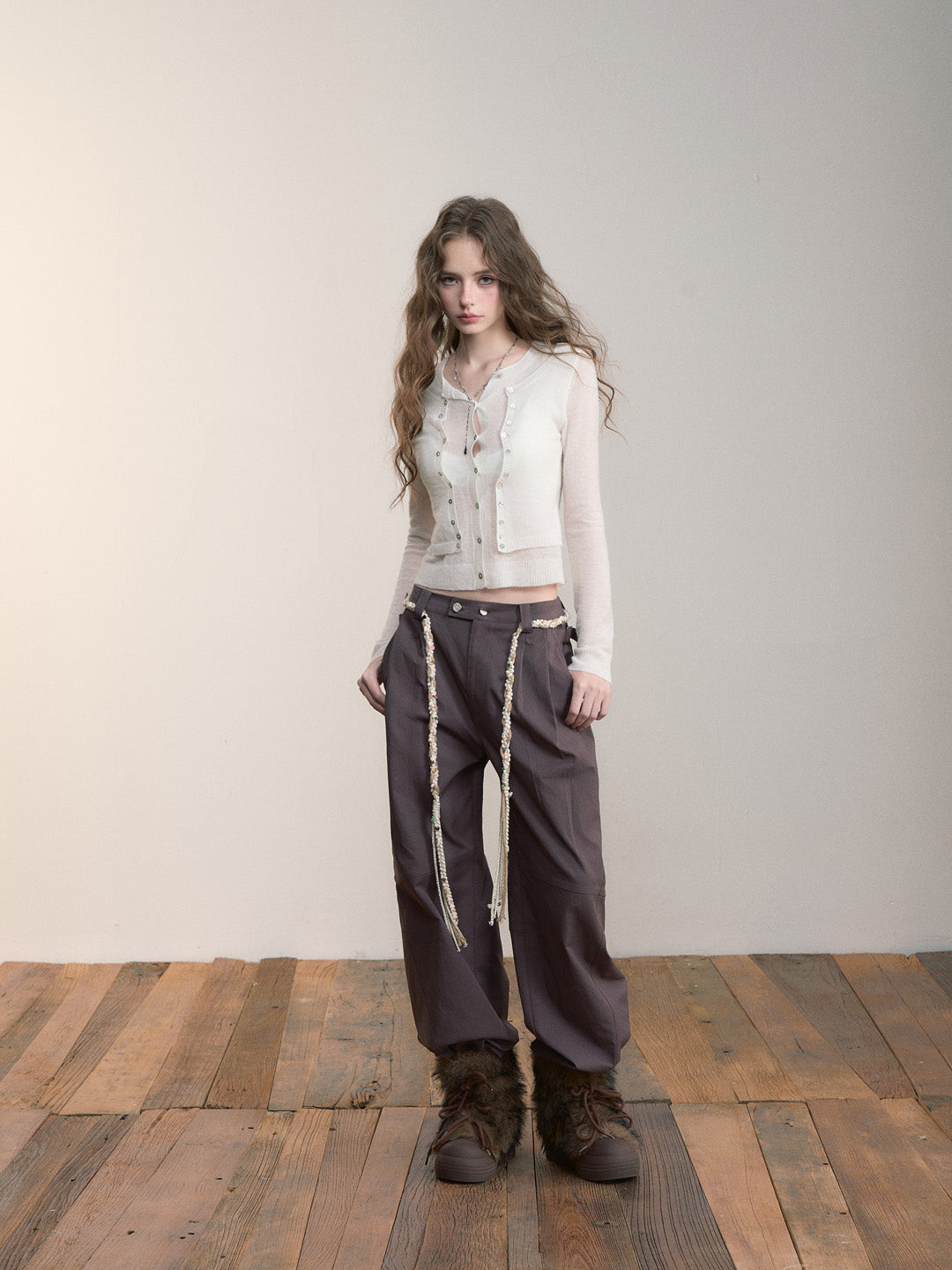 VIA PITTI VIACK538 Fake two piece double layered slim fitting knitted shirt