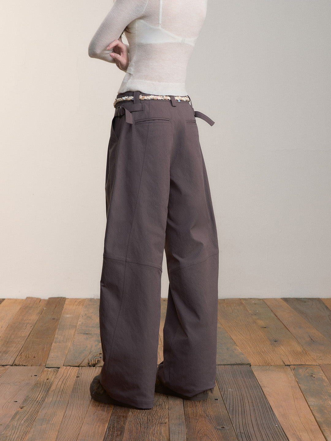VIA PITTI VIABP440 Folded double button wide leg pants