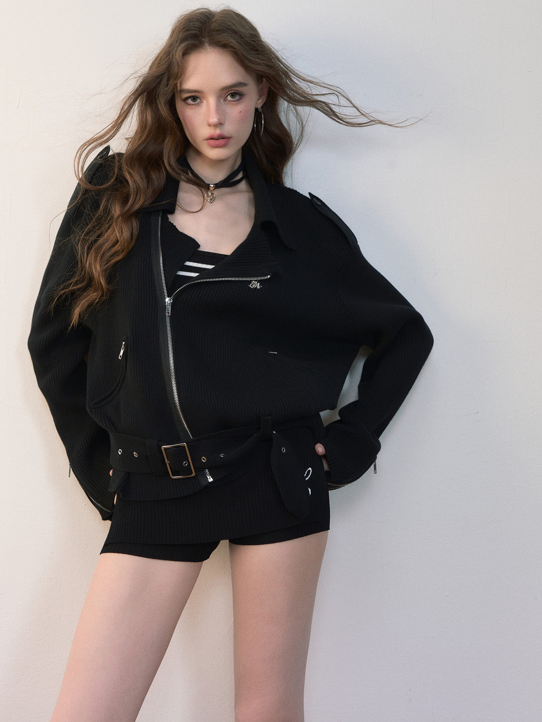 VIA PITTI VIADK567 Metal zipper knitted jacket