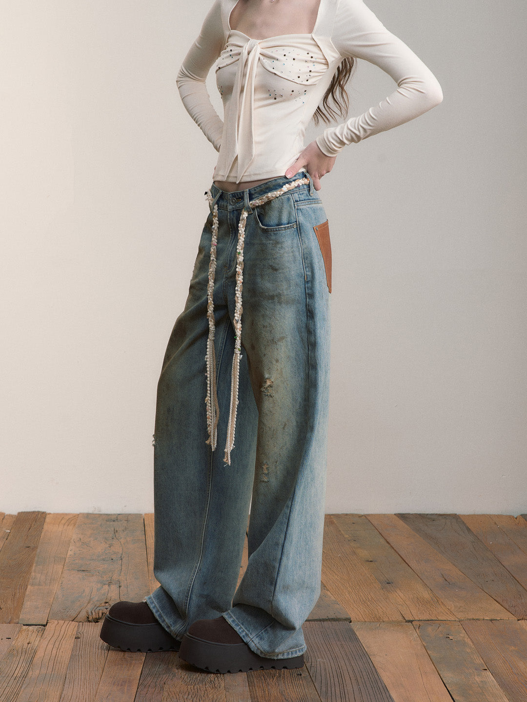 VIA PITTI VIACP552 Loose wide leg jeans
