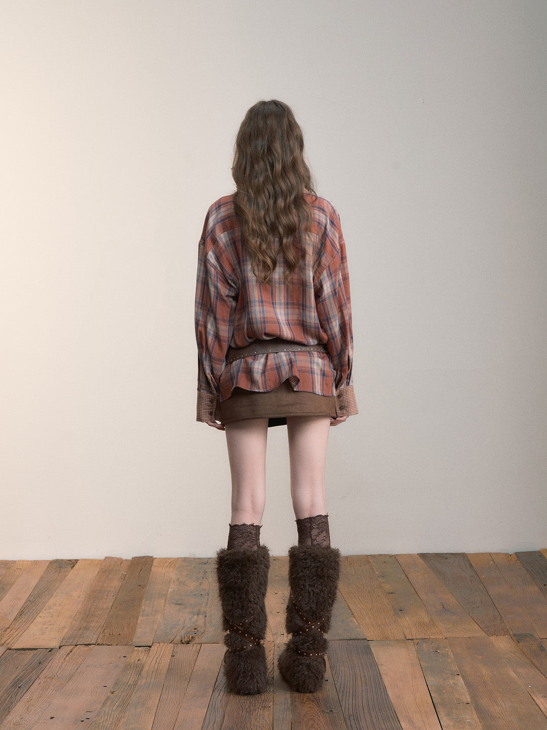VIA PITTI VIACC530 Plaid retro loose shirt