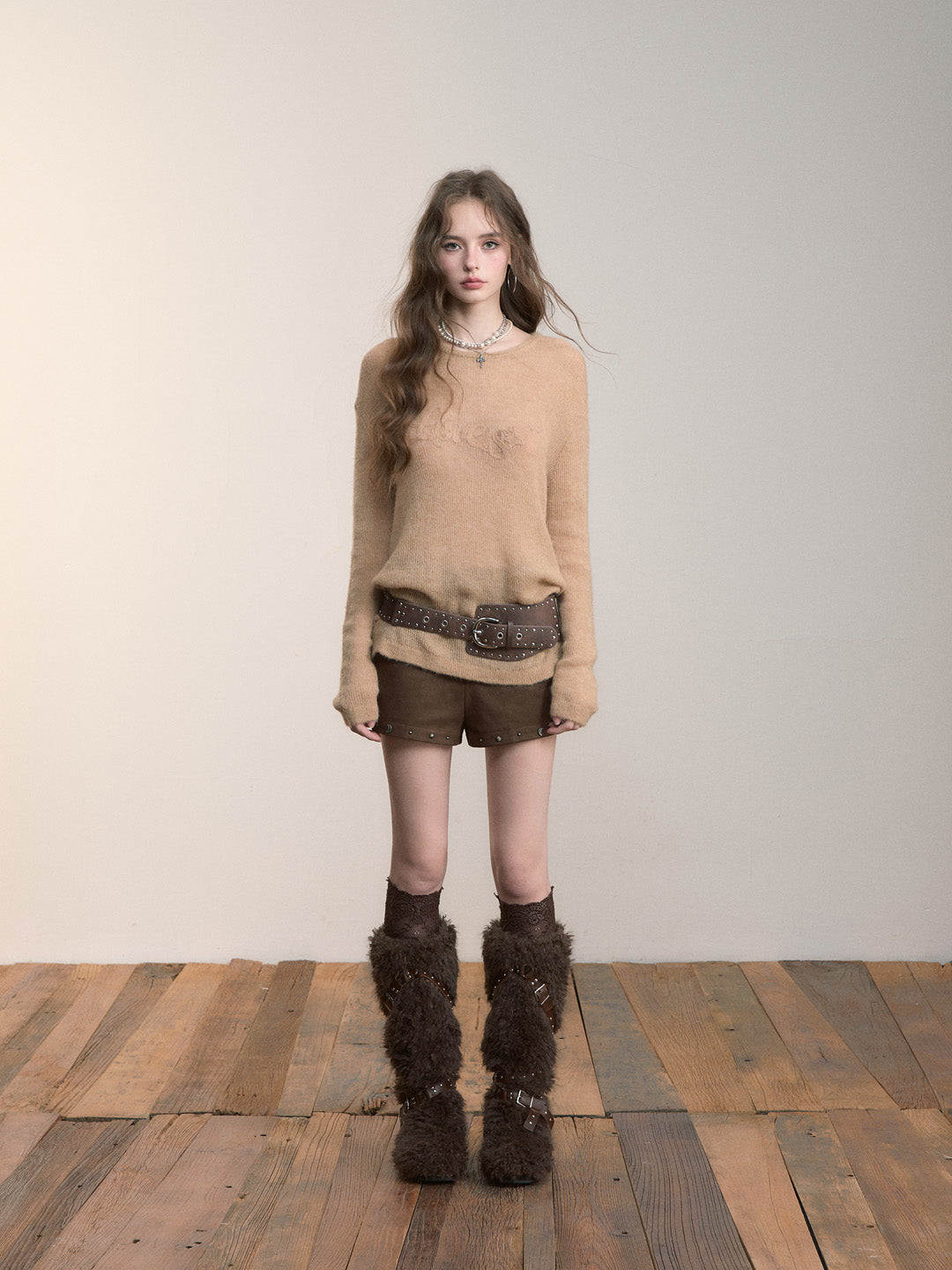 VIA PITTI VIACK539 Loose embroidery design knitted sweater