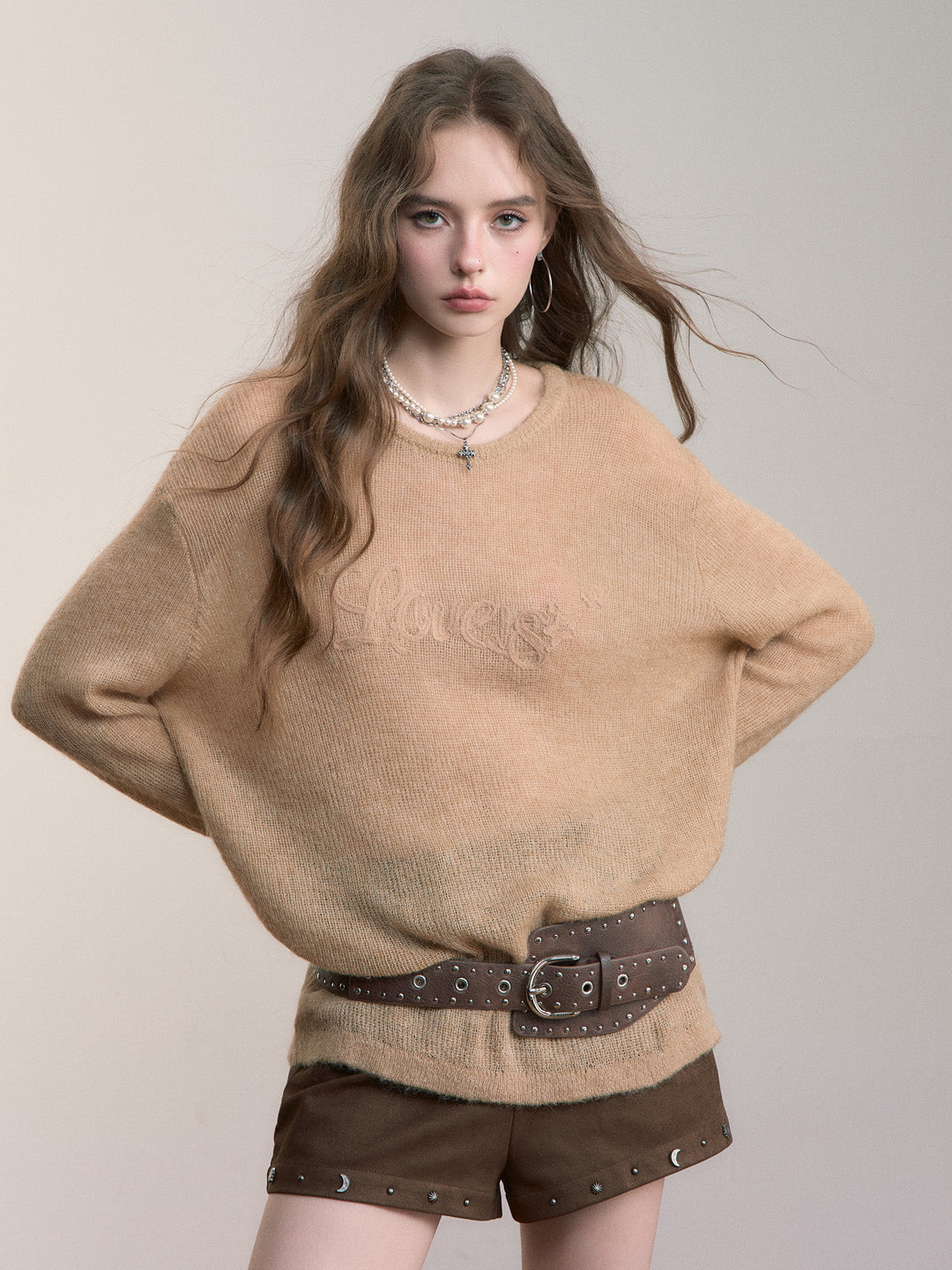 VIA PITTI VIACK539 Loose embroidery design knitted sweater