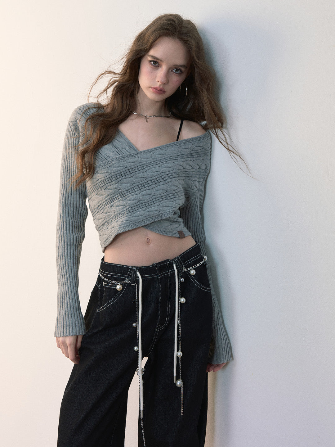 VIA PITTI VIADK563 Cross design short sweater