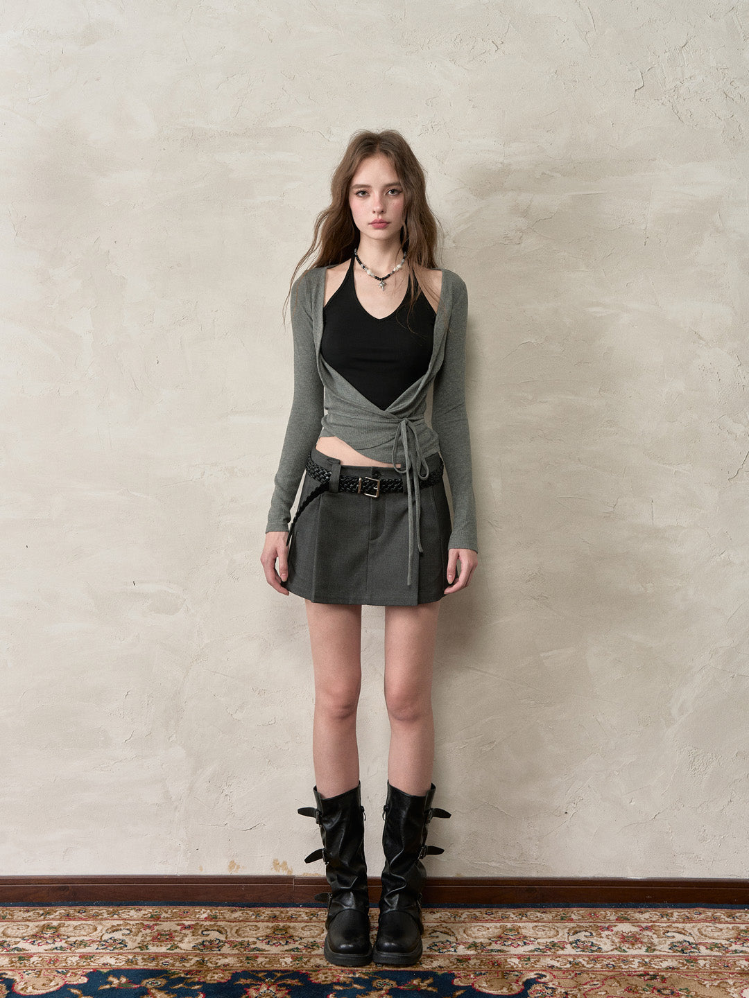 VIA PITTI VIABTP474 Fake two piece contrasting colored top