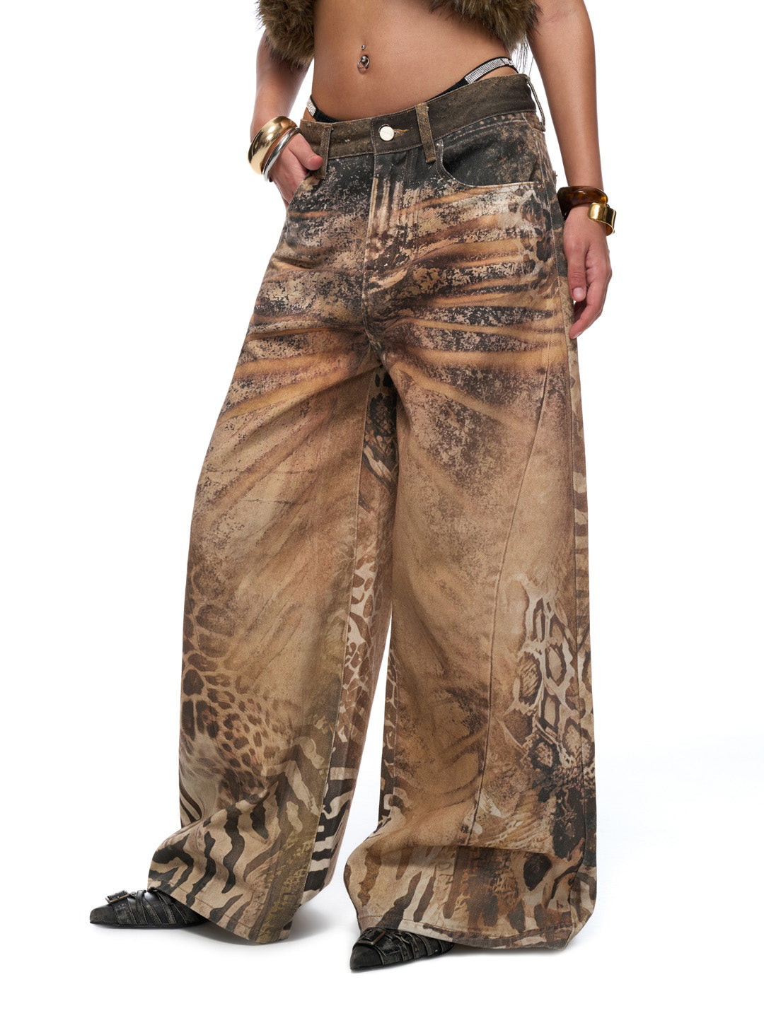 JYOSEI Leopard print jeans