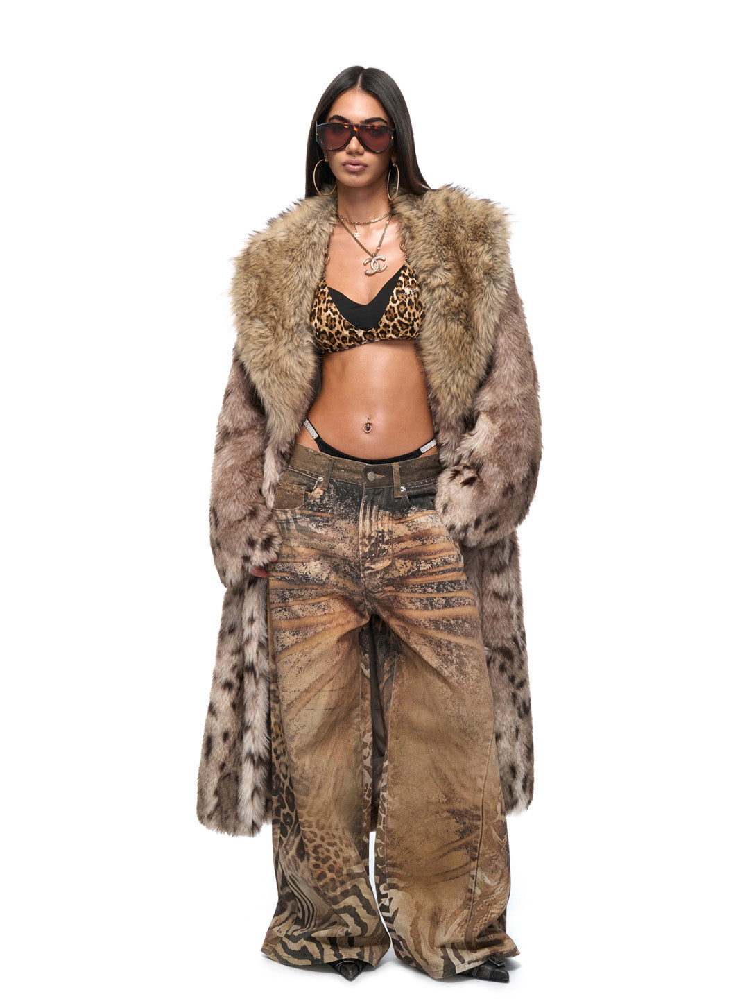 JYOSEI Leopard print long jacket