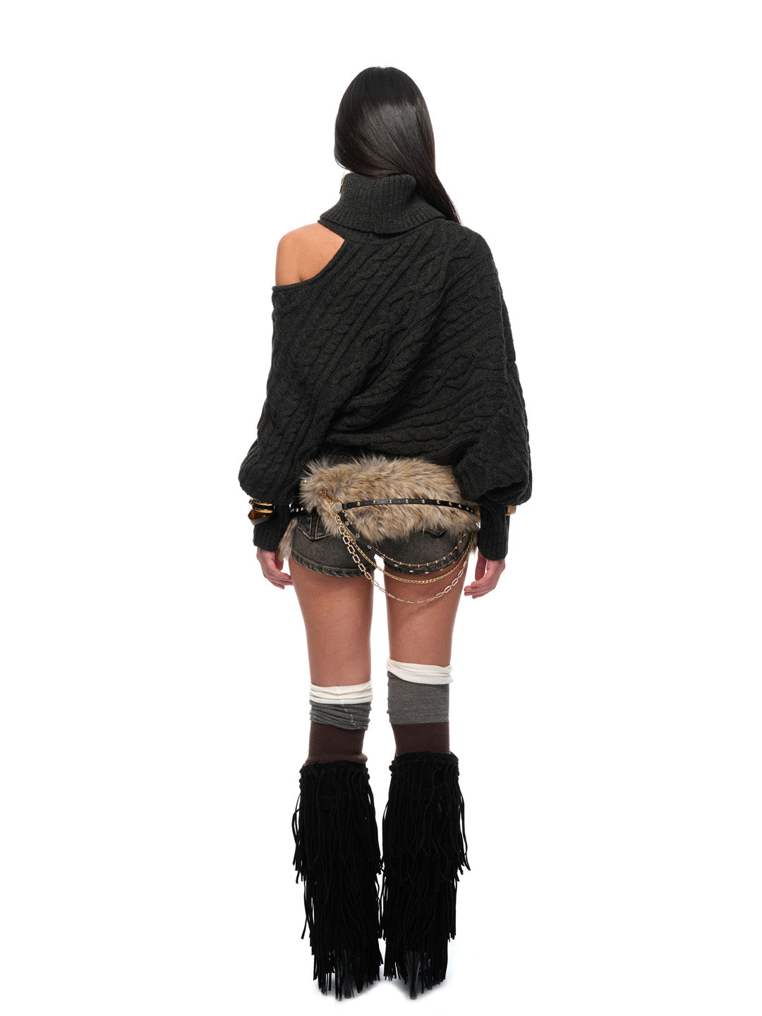 JYOSEI Black off shoulder sweater