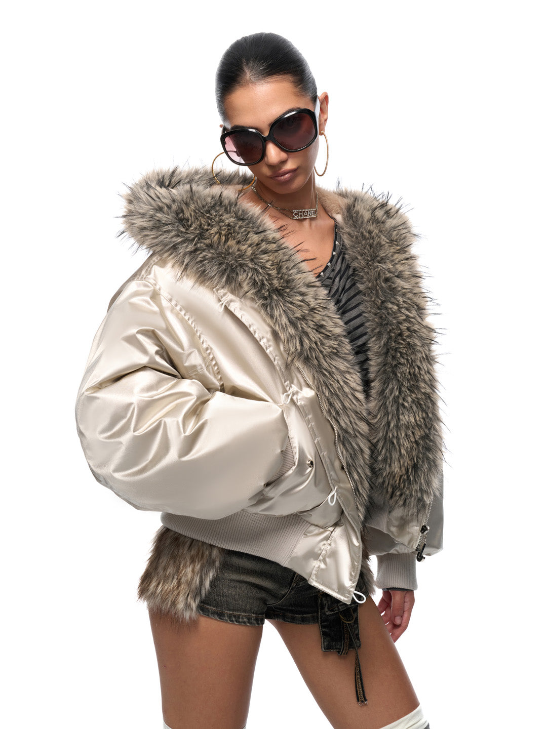 JYOSEI Champagne colored cotton jacket