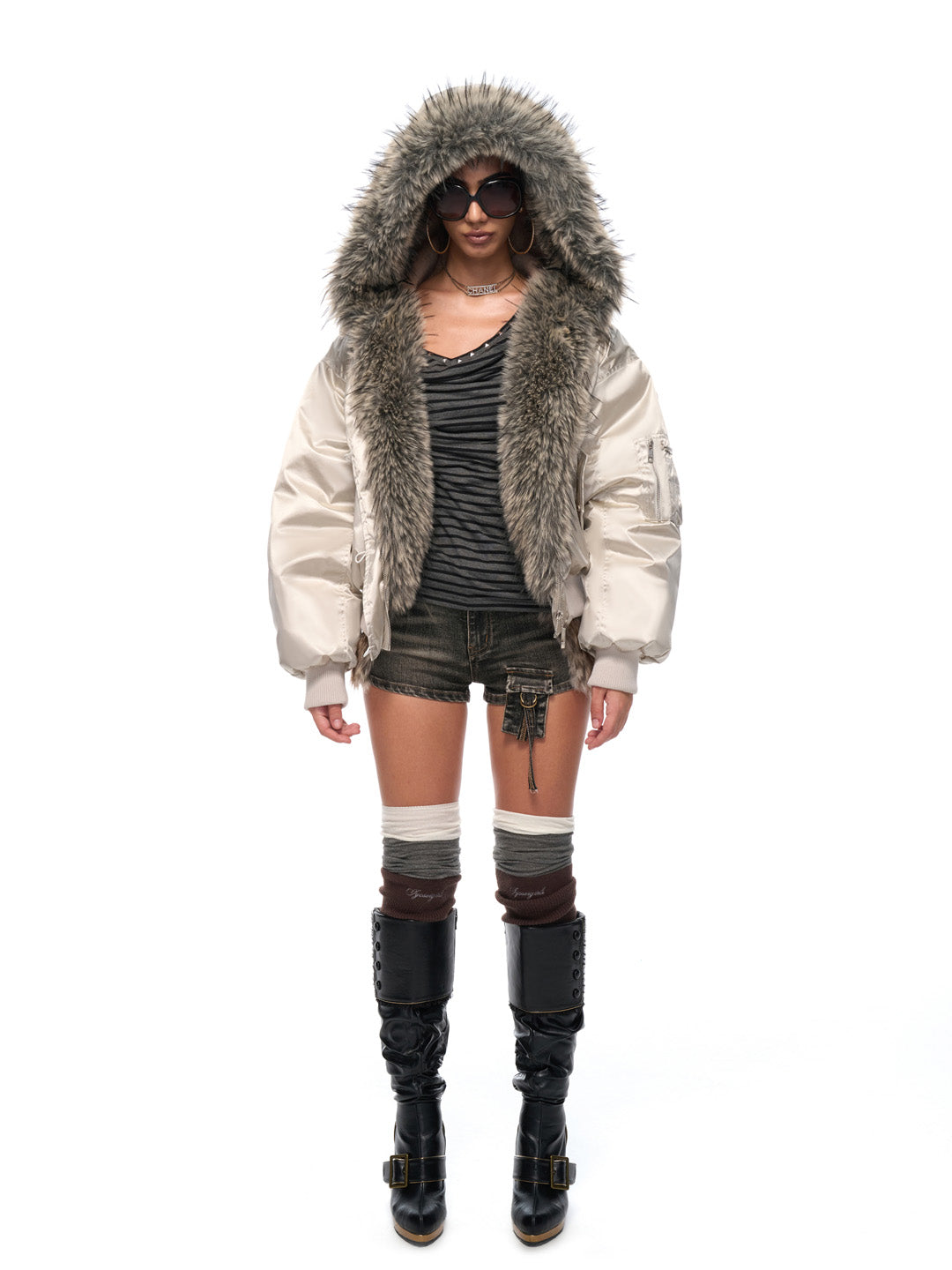 JYOSEI Champagne colored cotton jacket